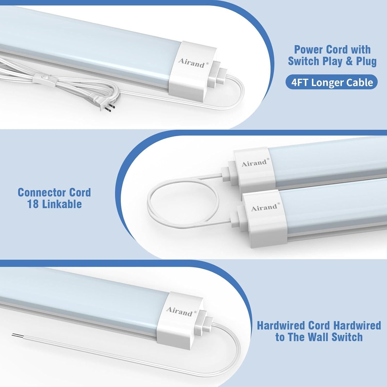 Luz de Techo LED Airand 16W 1800LM con Enchufe y Cable 1.22m