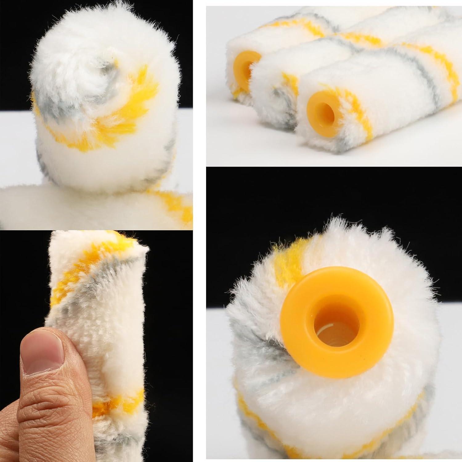 Cubiertas de rodillo de pintura KingOrigin 4" sin pelusa - 10 piezas