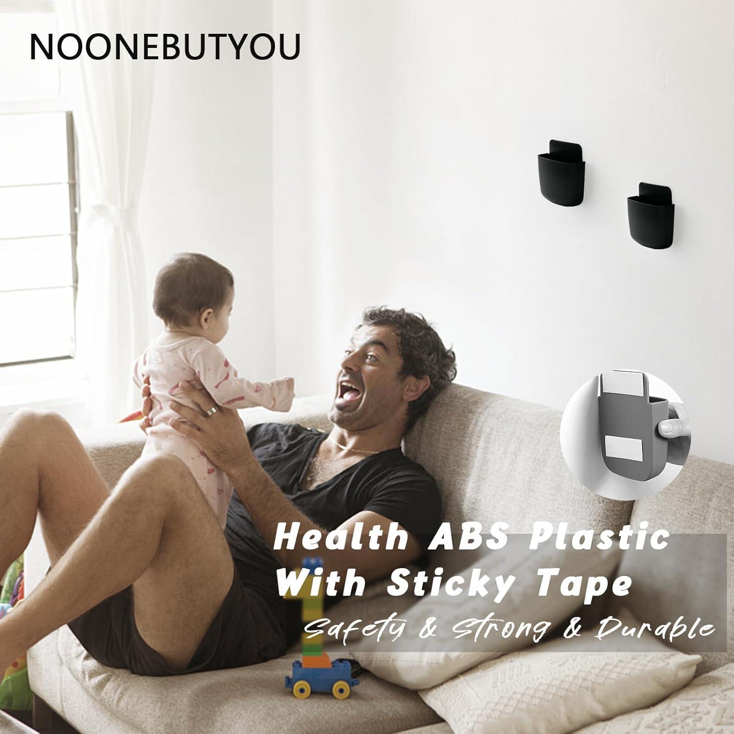 Soporte de Control Remoto 3 Piezas Wawayang Negro Autoadhesivo