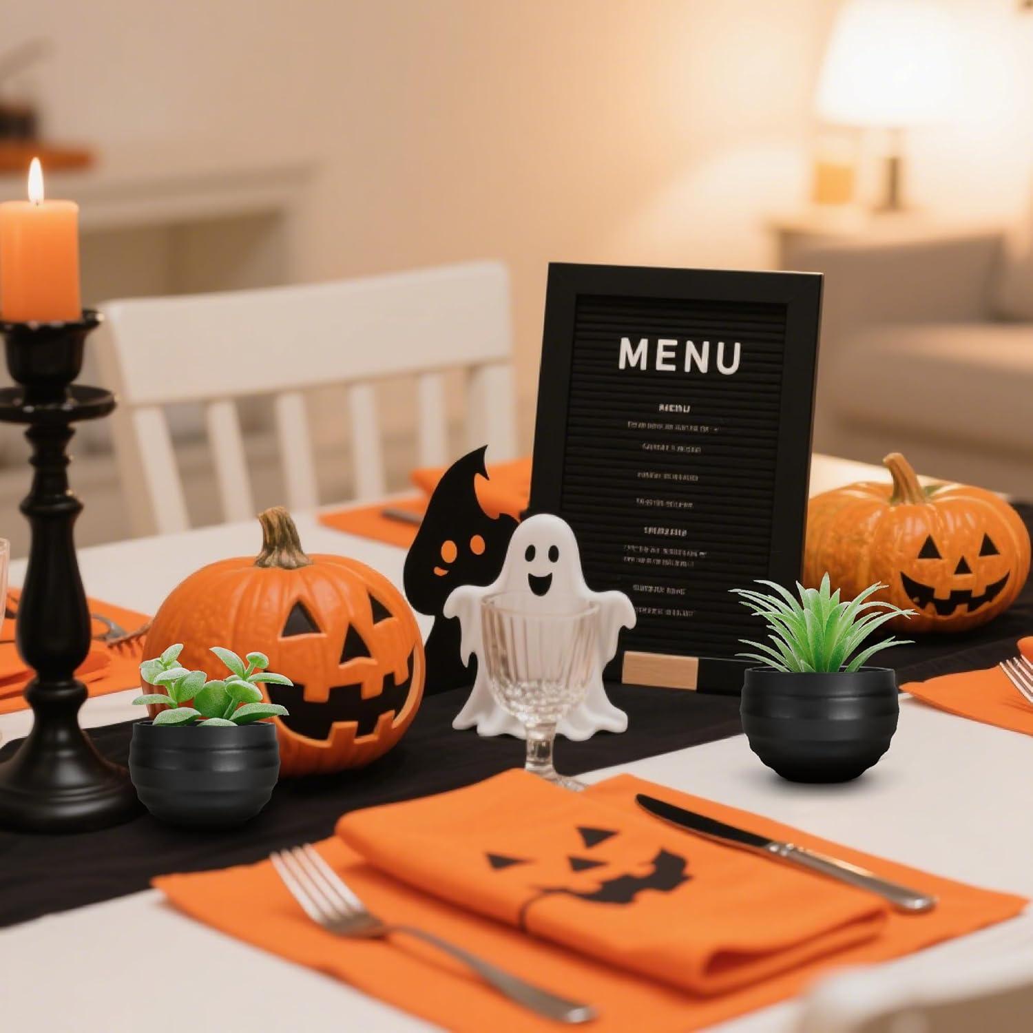 Set de 6 Plantas Suculentas Artificiales Der Rose en Macetas Negras