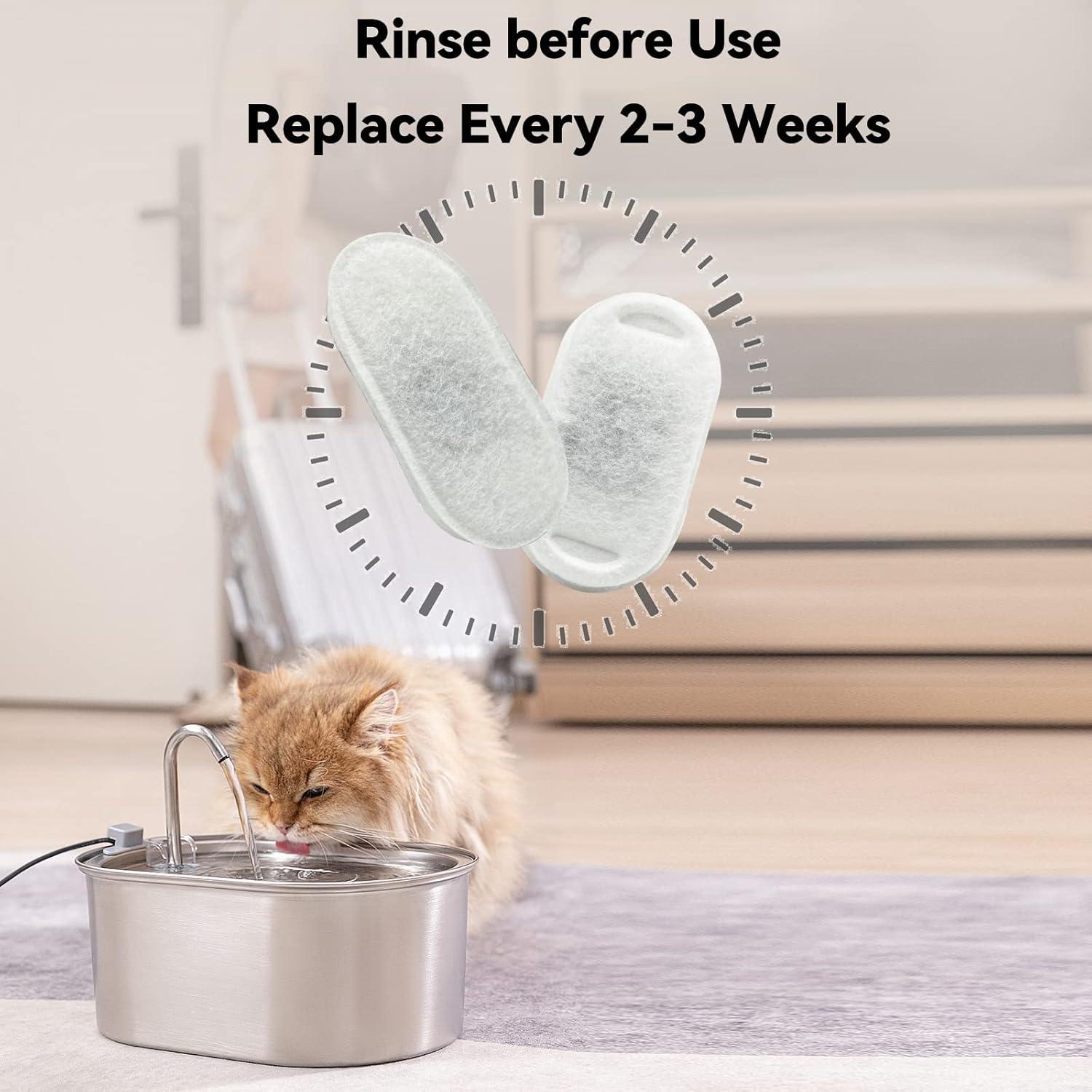 Filtros de agua para gatos SOOFPET - 24 piezas (12 carbón + 12 esponja)