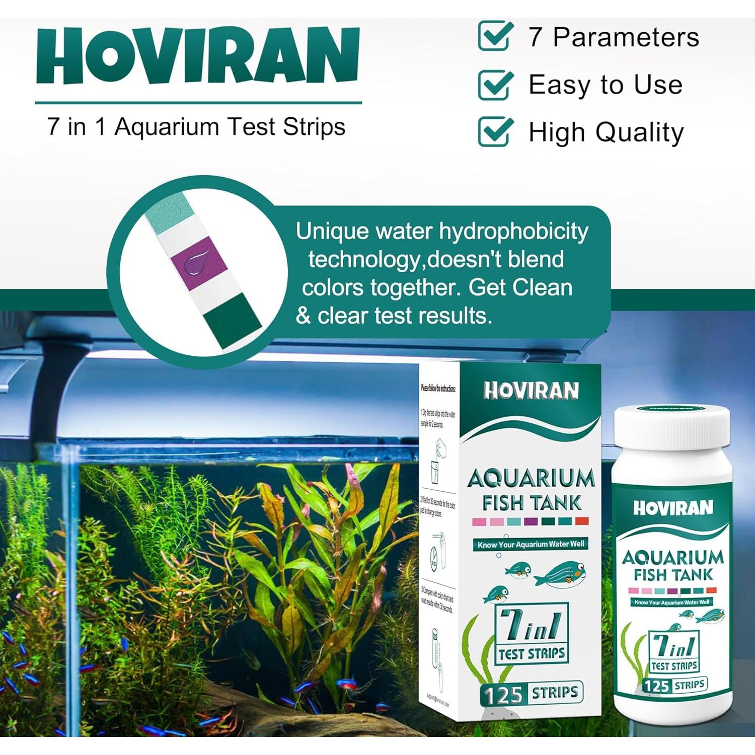 Tiras de Prueba para Acuarios 7 en 1 HOVIRAN - 125 Unidades
