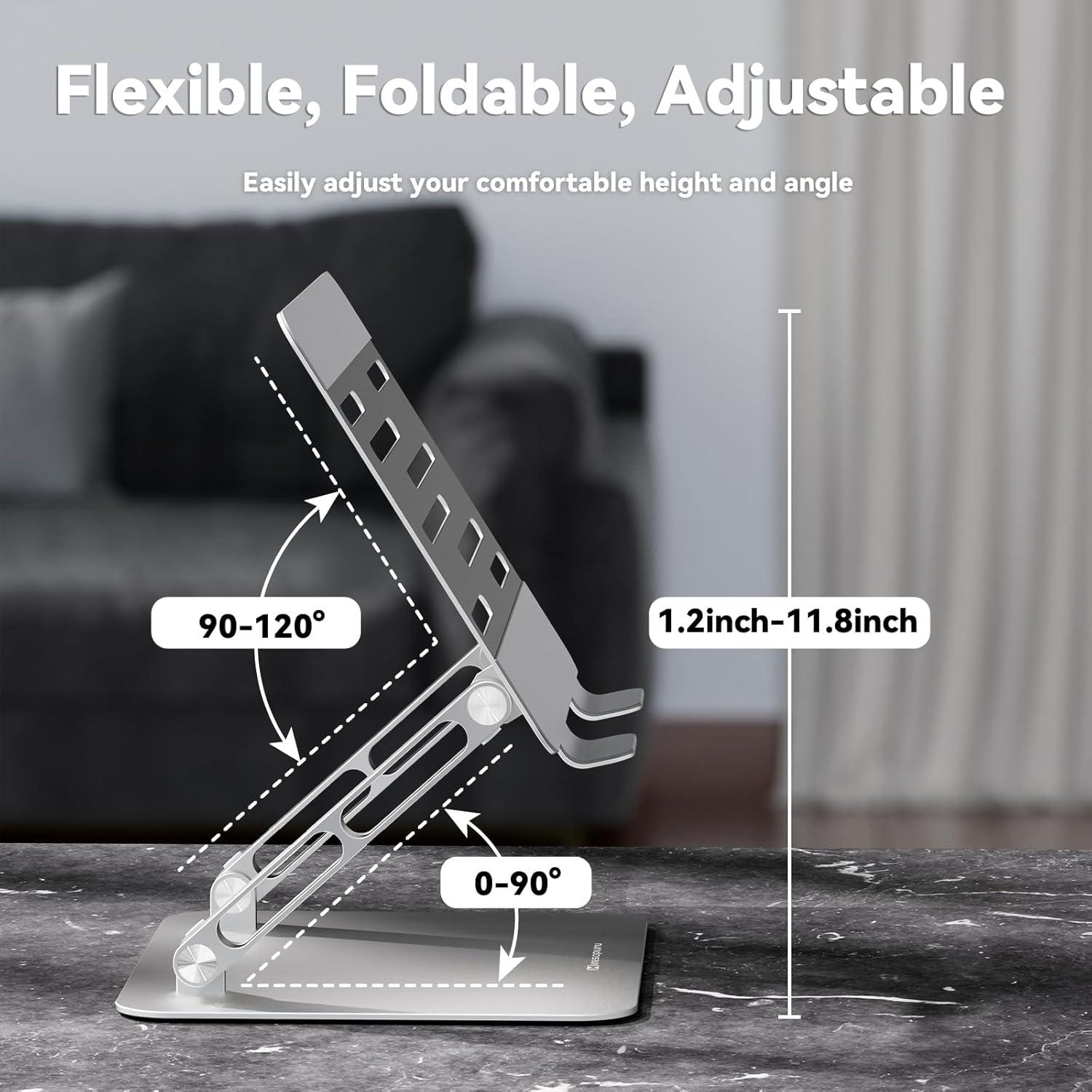 Minisopuru Soporte Ajustable para Laptop Ergonómico - Plata