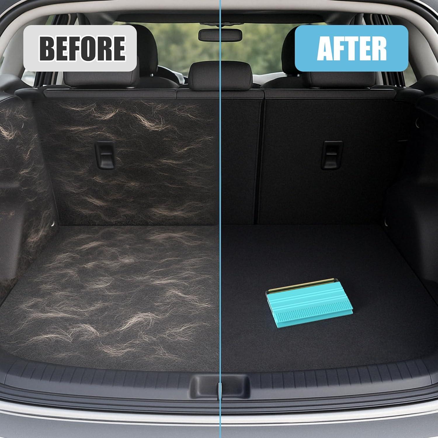 Quitapelos para Mascotas SAMFAT 2-en-1 Azul - Raspador y Cepillo