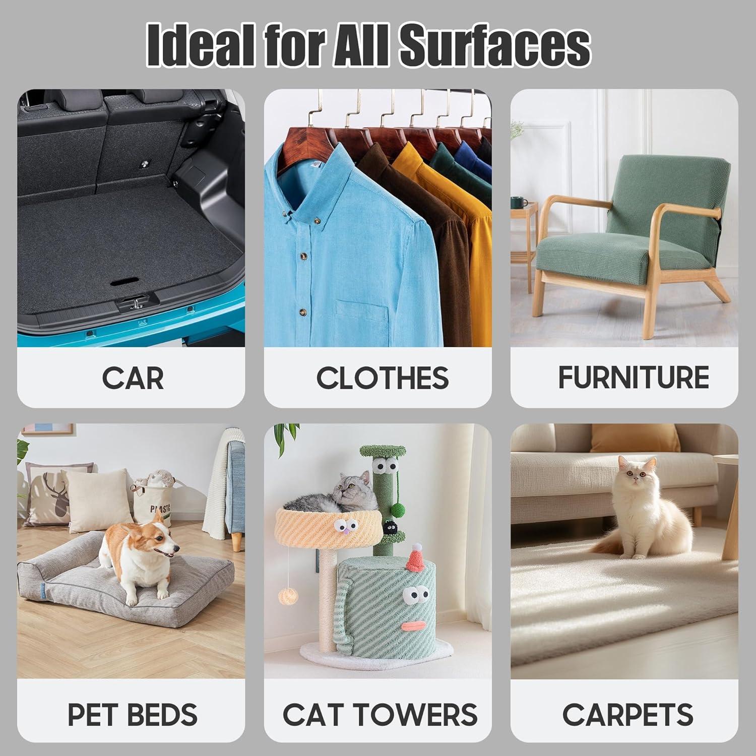 Quitapelos para Mascotas SAMFAT 2-en-1 Azul - Raspador y Cepillo