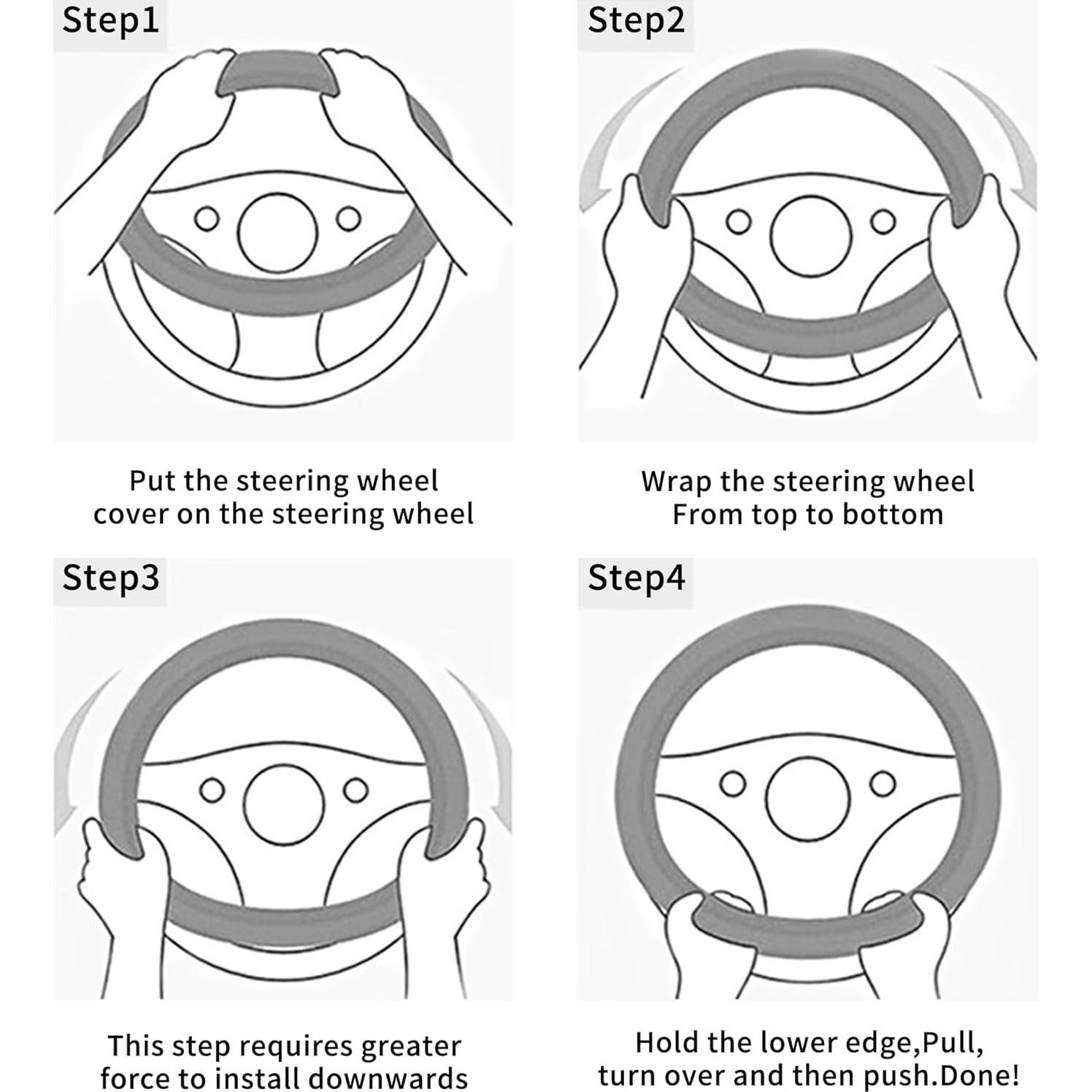 Funda de Volante de Coche Couslcd 38 cm Cuero Antideslizante