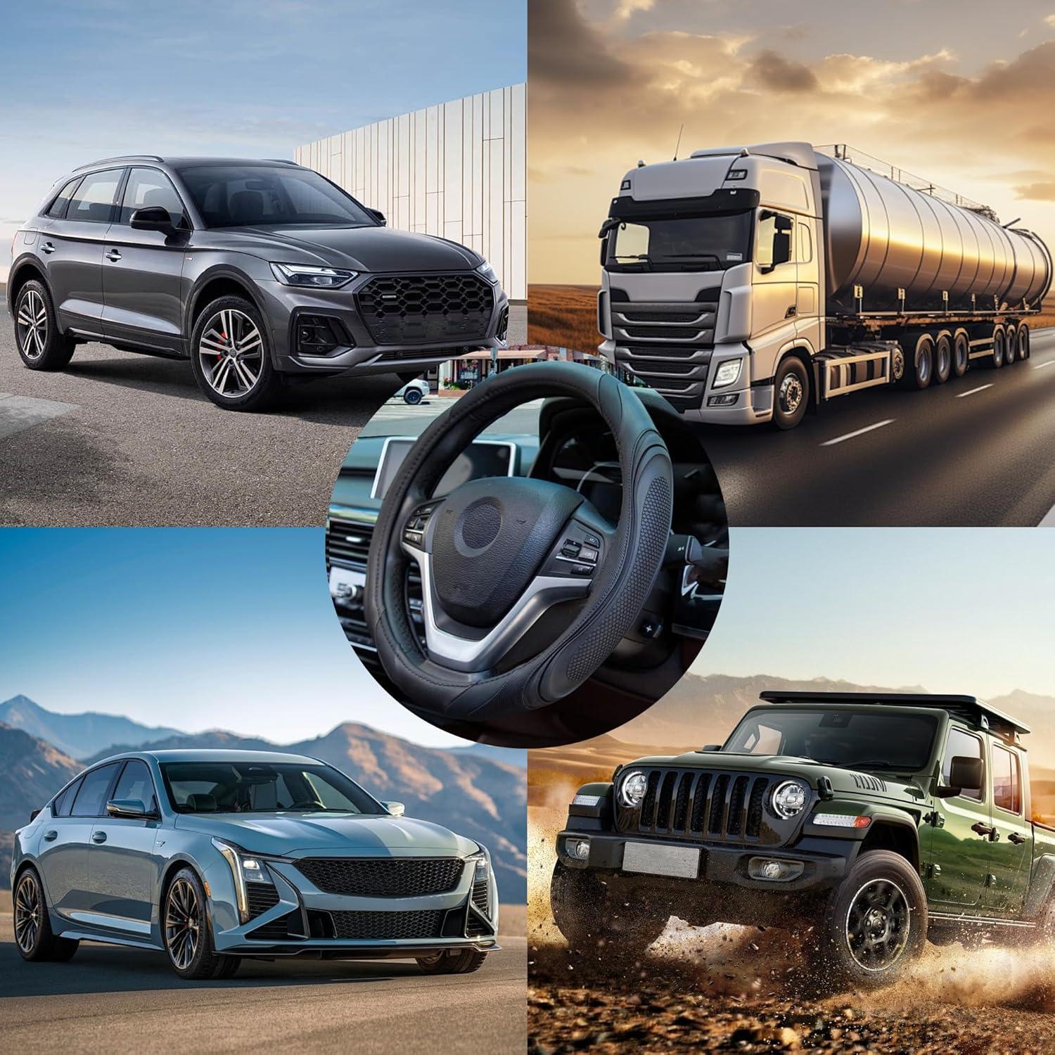 Funda de Volante de Coche Couslcd 38 cm Cuero Antideslizante