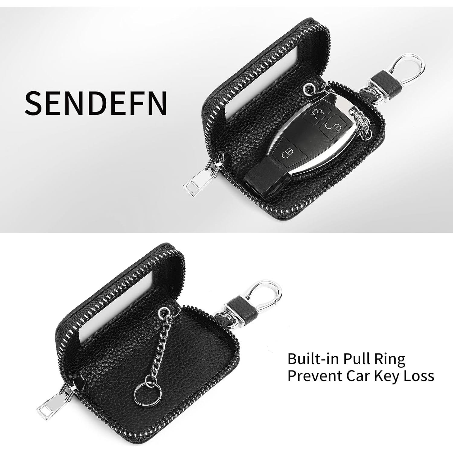 Funda Universal para Llave de Coche SENDEFN de Cuero Negro