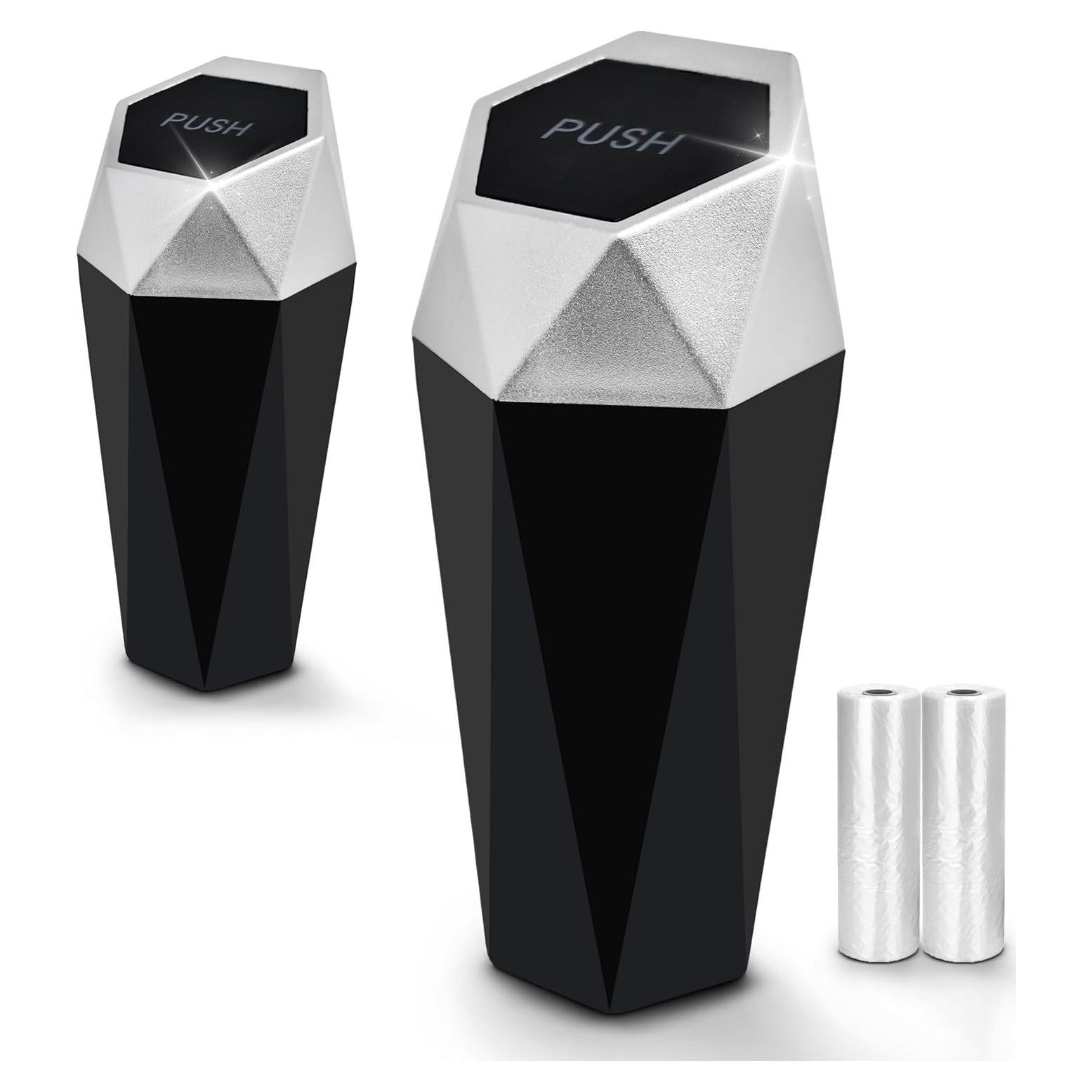 Mini Basurero EcoNour con Tapa - 2 Paquete para Auto y Oficina