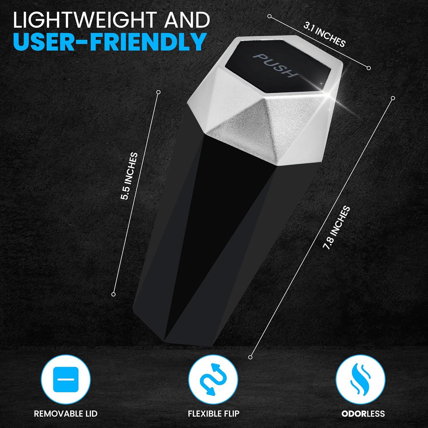 Mini Basurero EcoNour con Tapa - 2 Paquete para Auto y Oficina