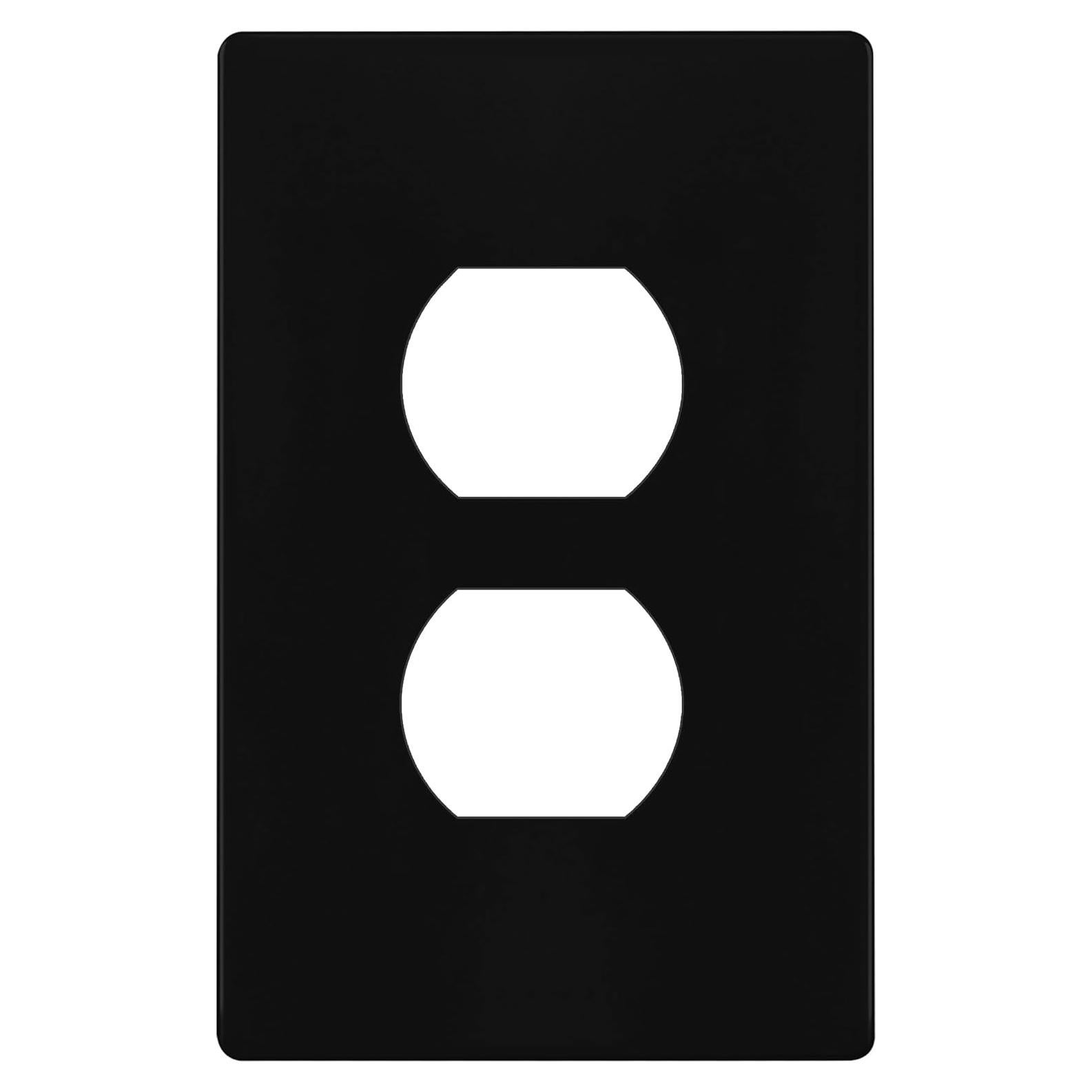 Placa de Pared Dúplex TG Mediana Sin Tornillos Negro 12.39x7.91cm