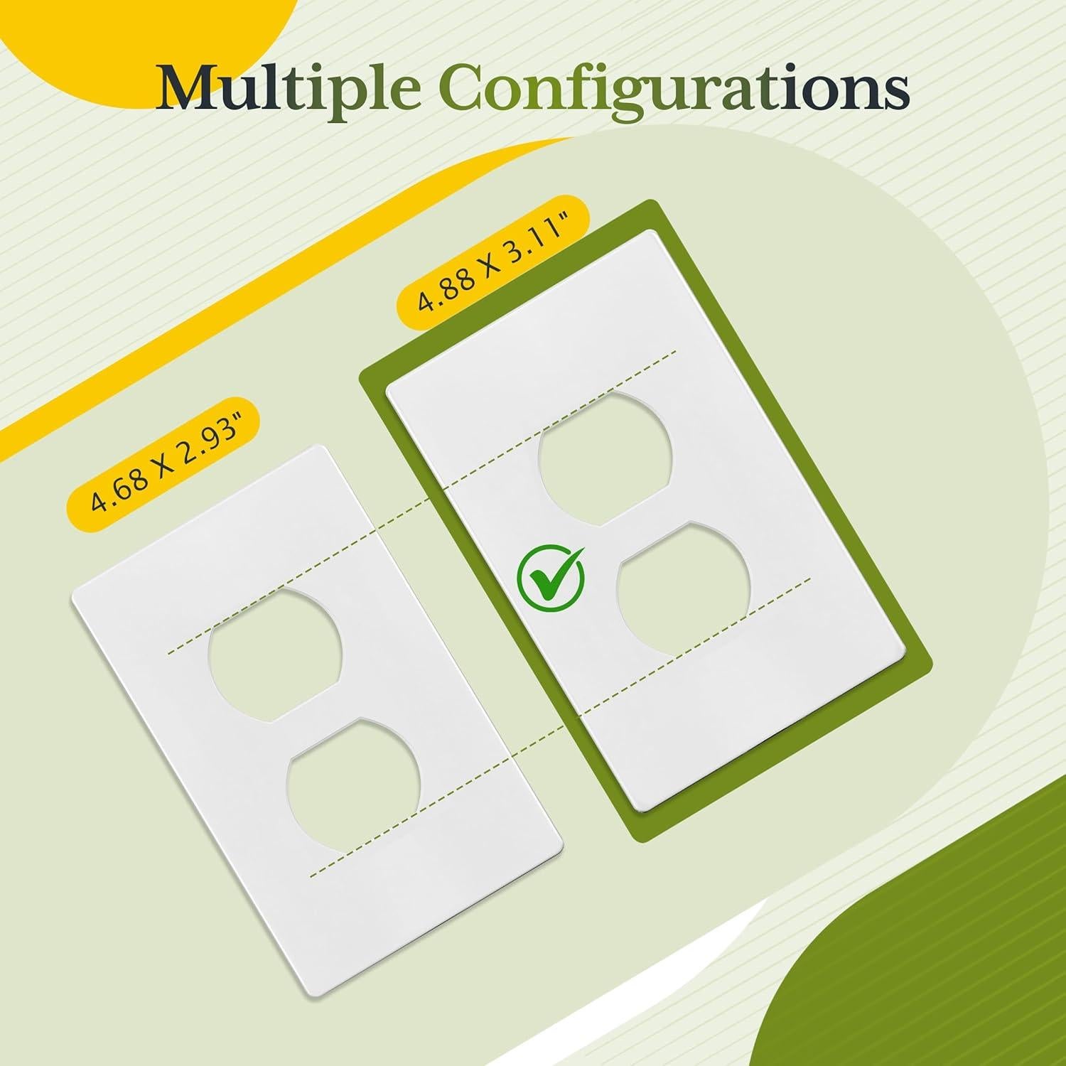 Placa de Pared Dúplex TG Mediana Sin Tornillos Negro 12.39x7.91cm