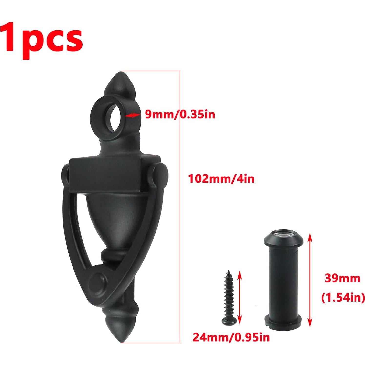Agujero de puerta y mirador Antrader 160° negro mate