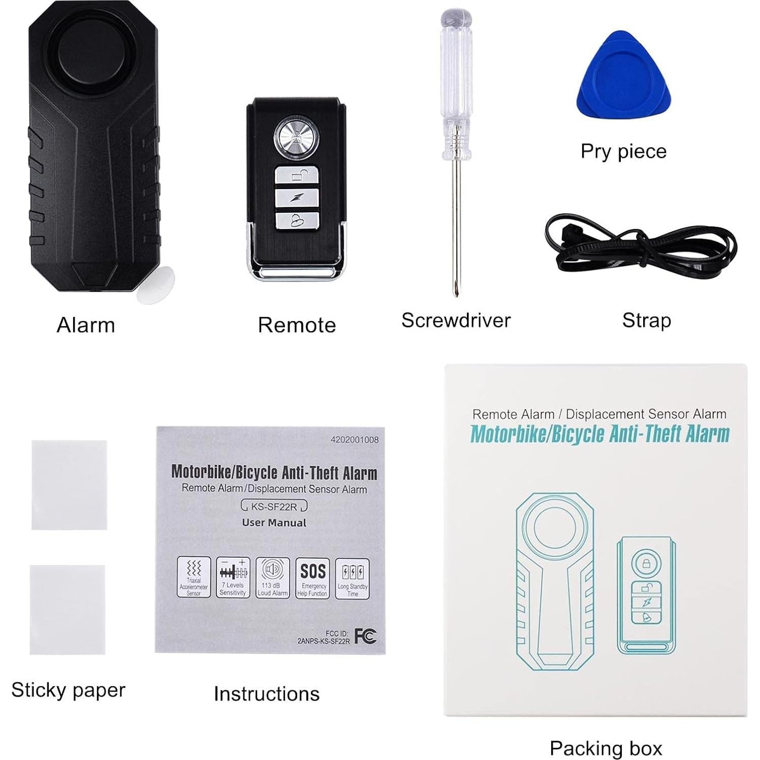 Alarma de Bicicleta NineLeaf NL-AMA01, Inalámbrica 113dB IP55