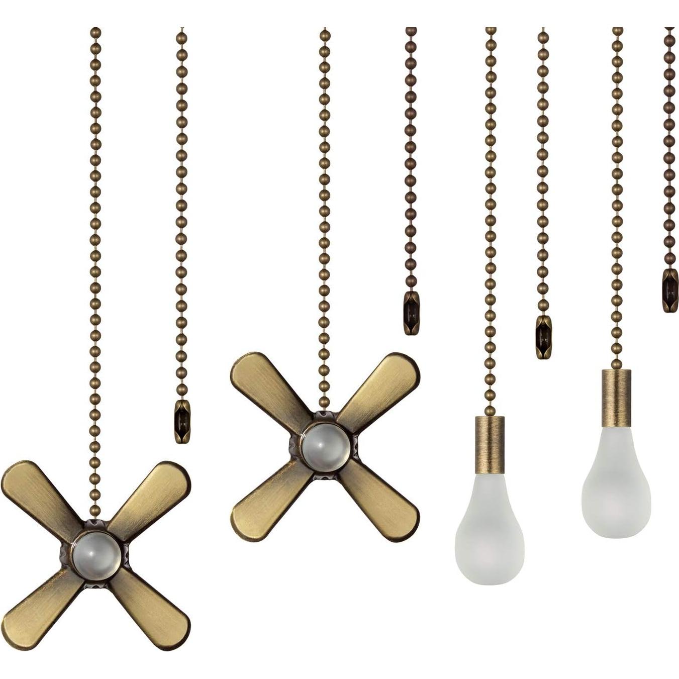 Juego de Cadenas de Tirón para Ventilador de Techo Mnixy 4 Piezas