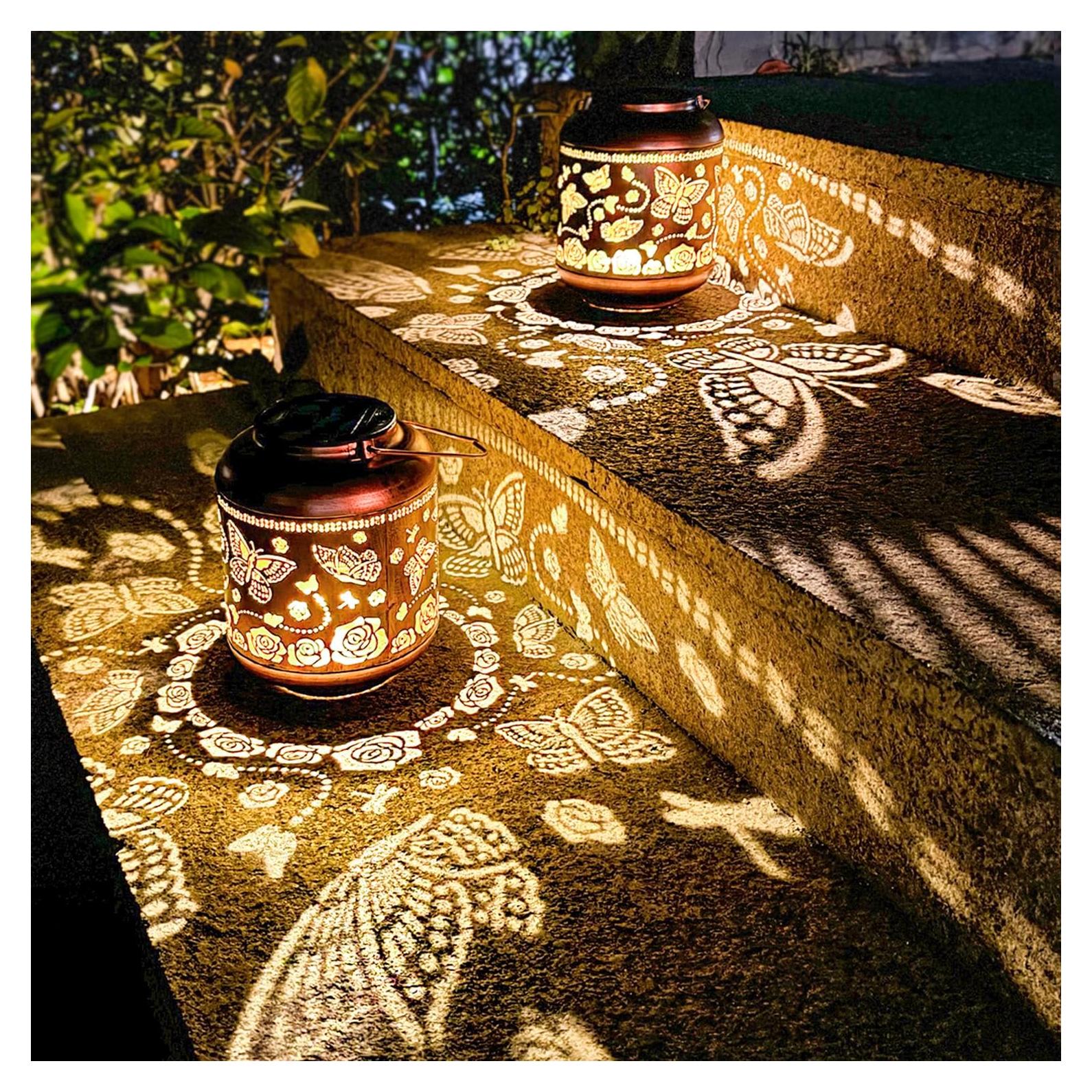 2 Paquete Linternas Solares de Mariposa TIGGSY IP65 para Jardín