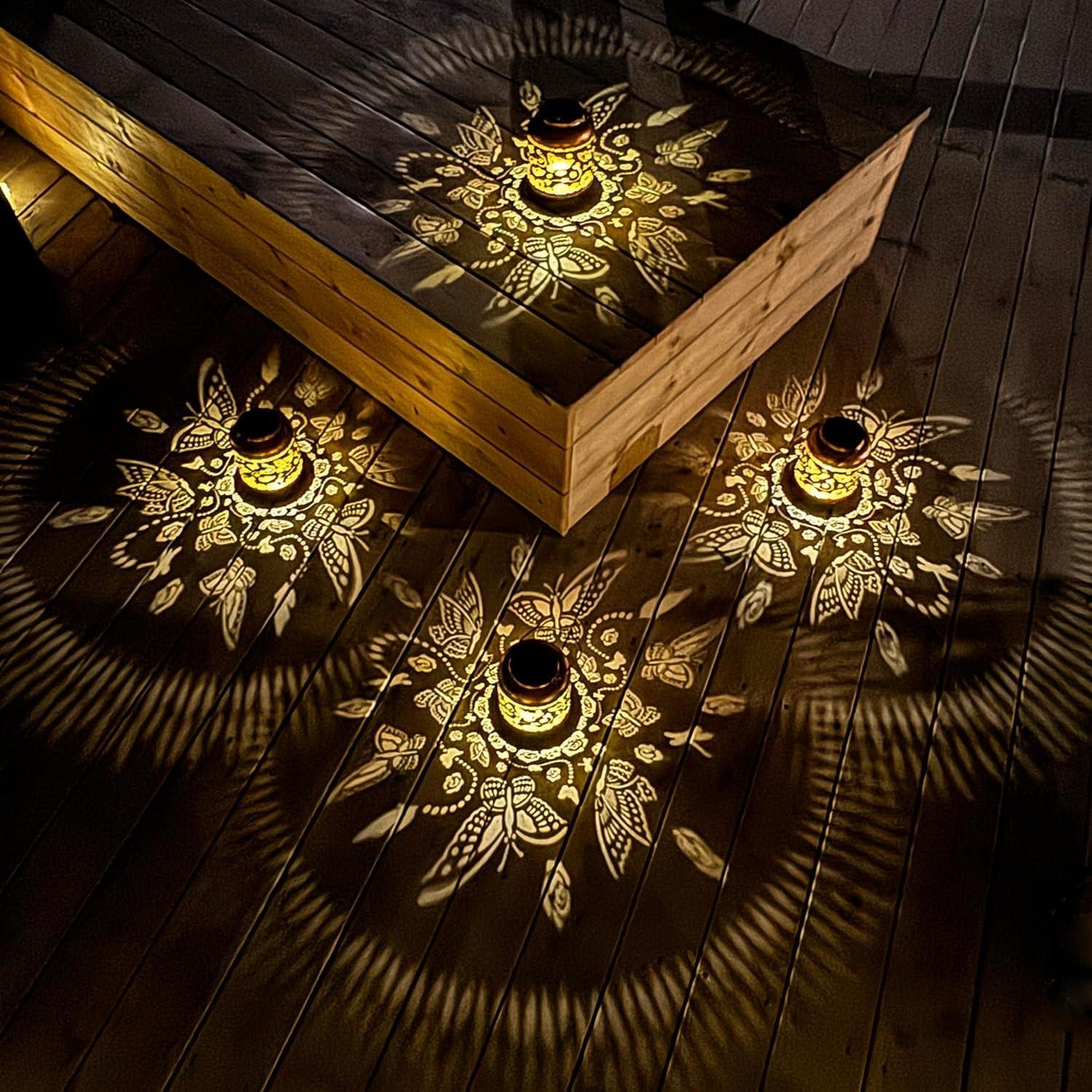 2 Paquete Linternas Solares de Mariposa TIGGSY IP65 para Jardín