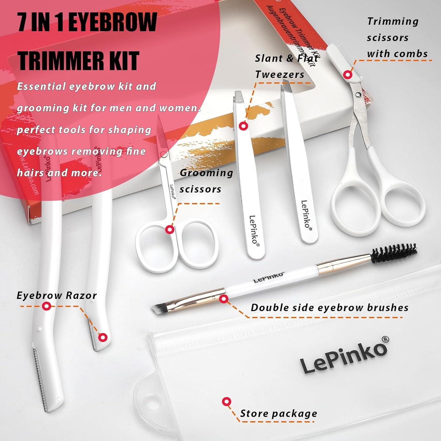 Kit de Recortador de Cejas 7 en 1 LePinko - Blanco
