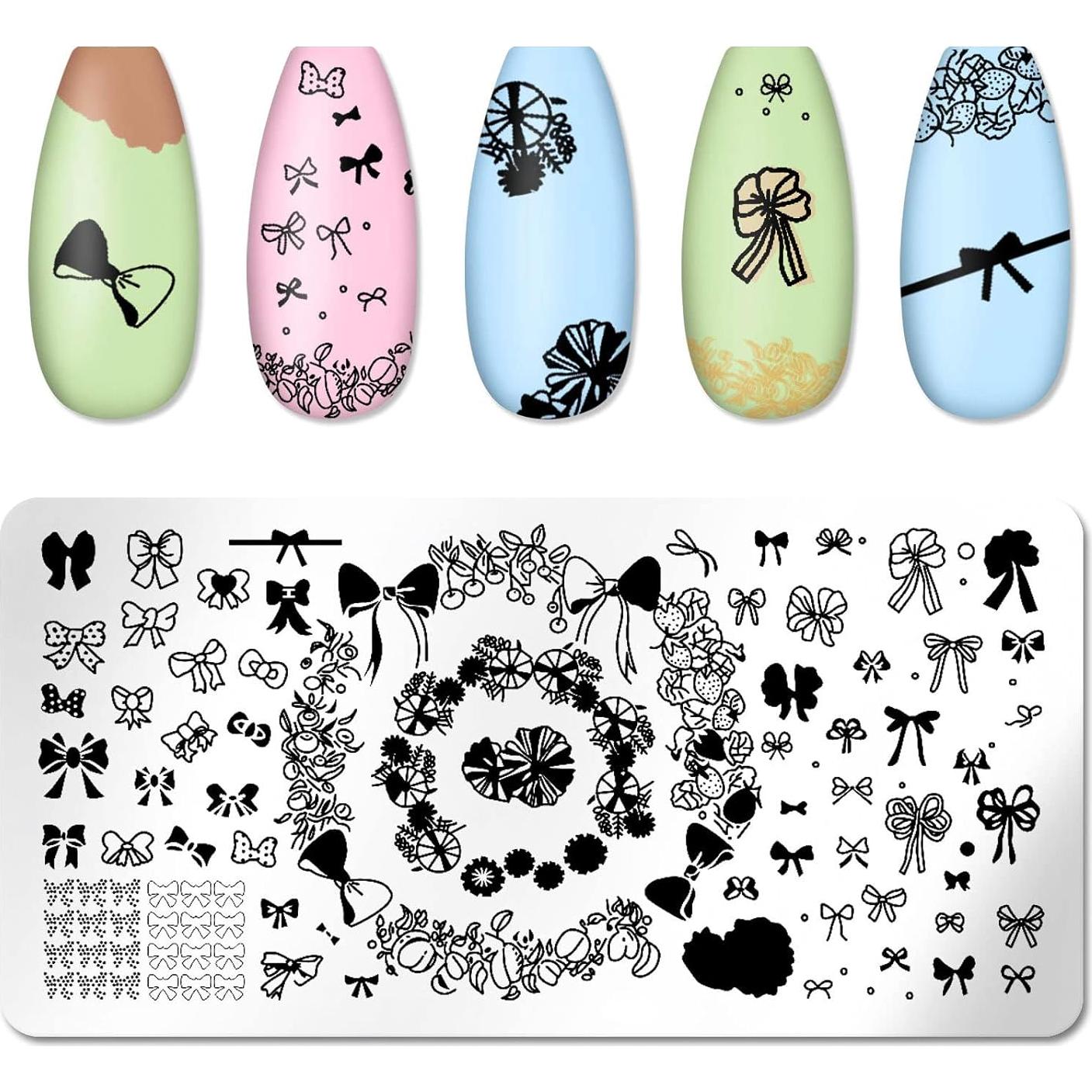 Kit de Estampado de Uñas JERCLITY 6 Piezas Acero Inoxidable