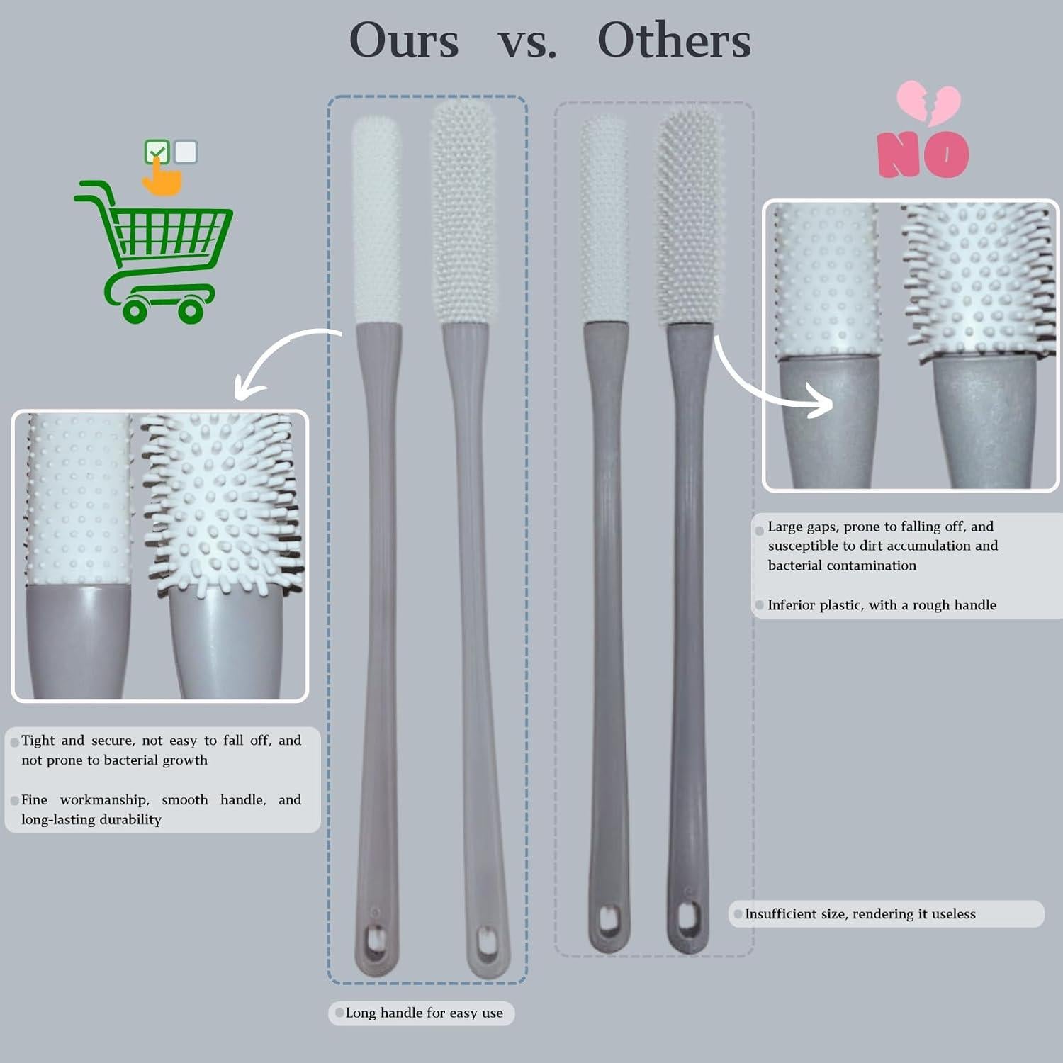 Cepillo para Limpiar Dedos de los Pies Nurlypop 40 cm Gris