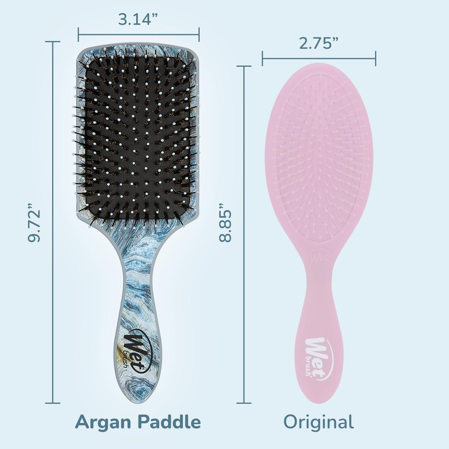 Cepillo Desenredador Paddle Wet Brush con Aceite de Argán - Madera Dañada