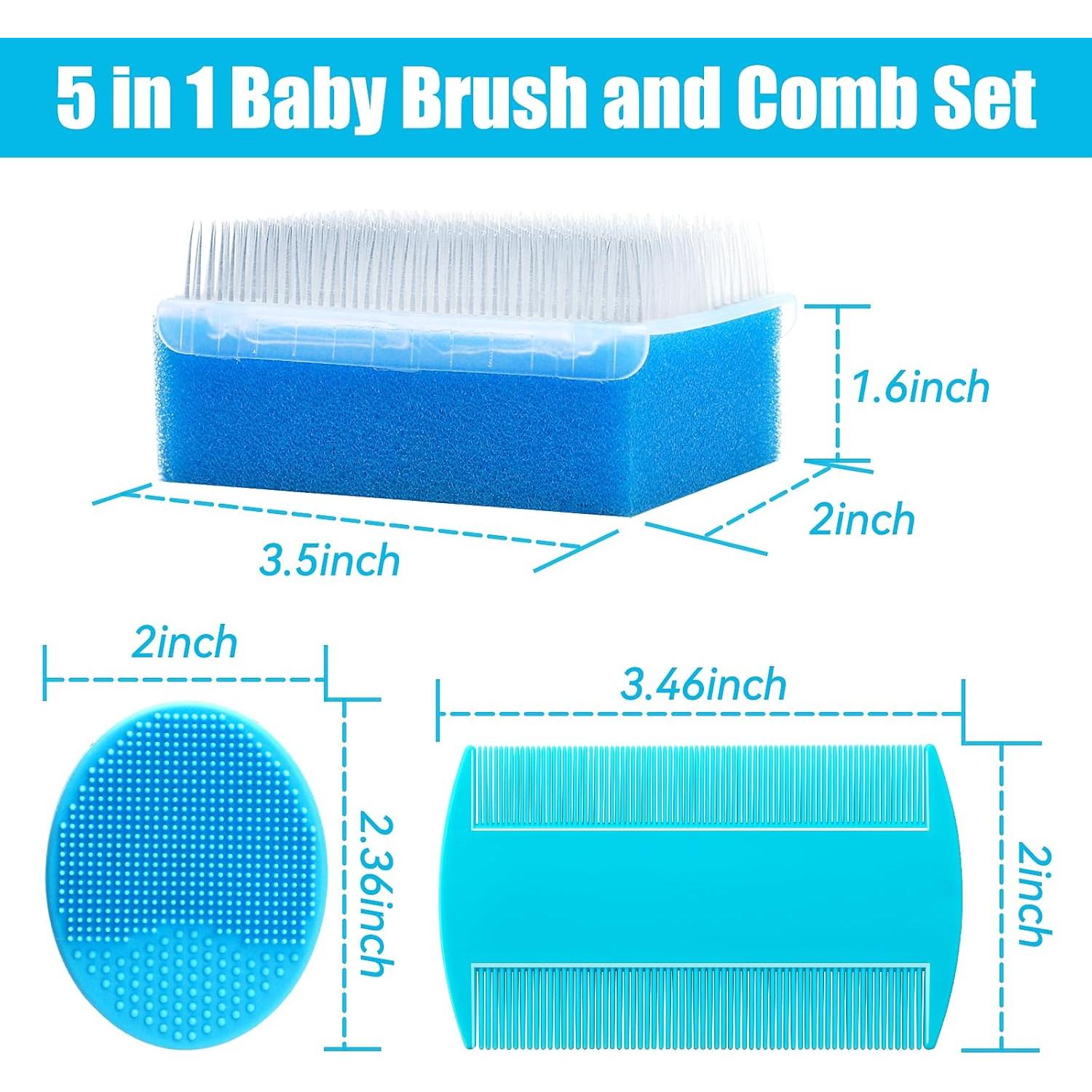 Set de Cepillo y Peine para Bebés PAKENYESHA 5 Piezas Azul