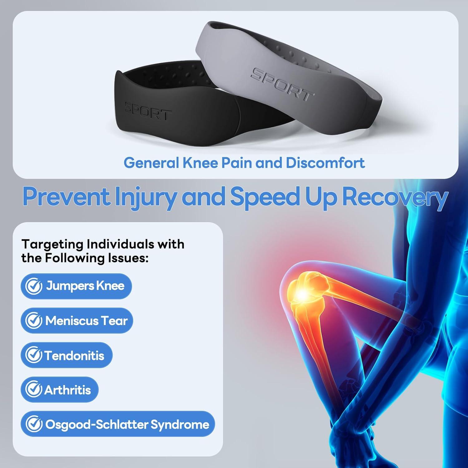 Correa de Soporte Patelar CJing - 2 Bandas de Silicona para Rodilla