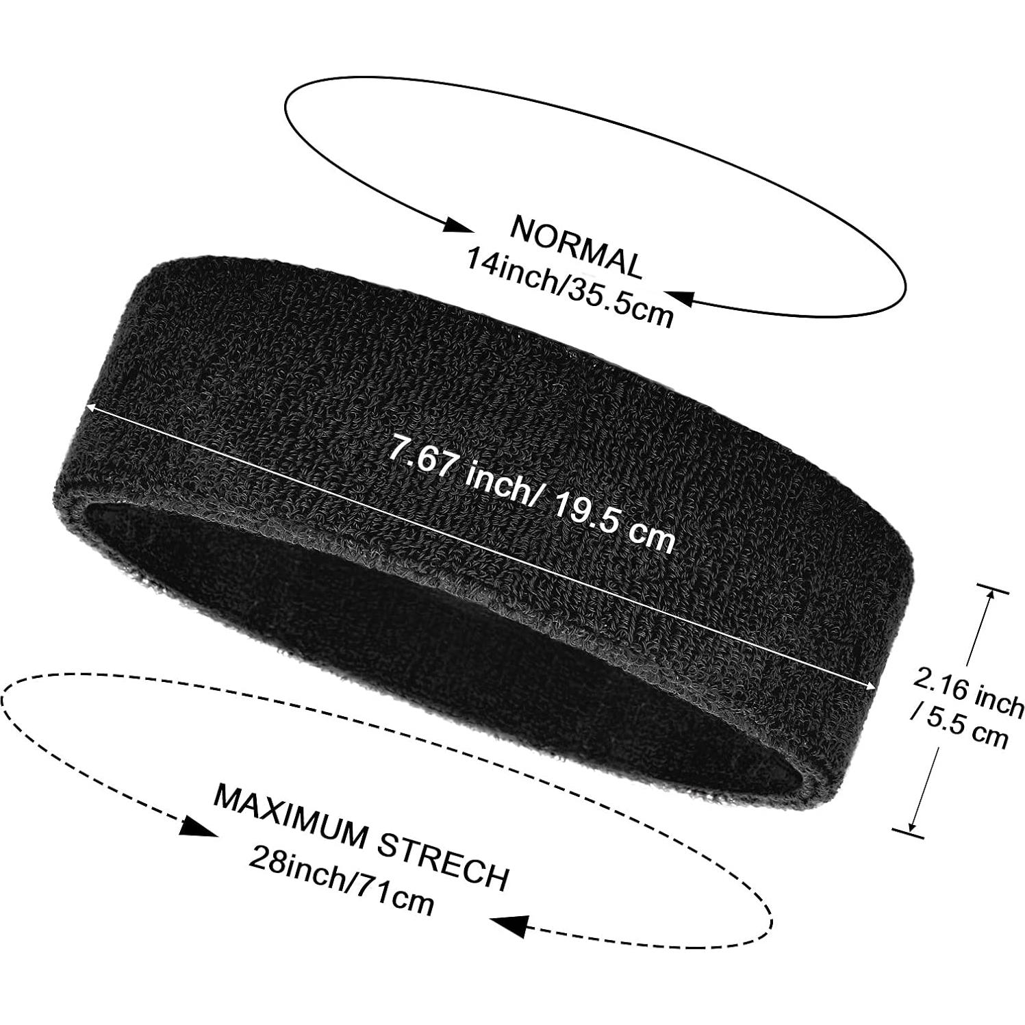 Bandas para el sudor Bememo - 12 Pcs - Talla Única - Negro