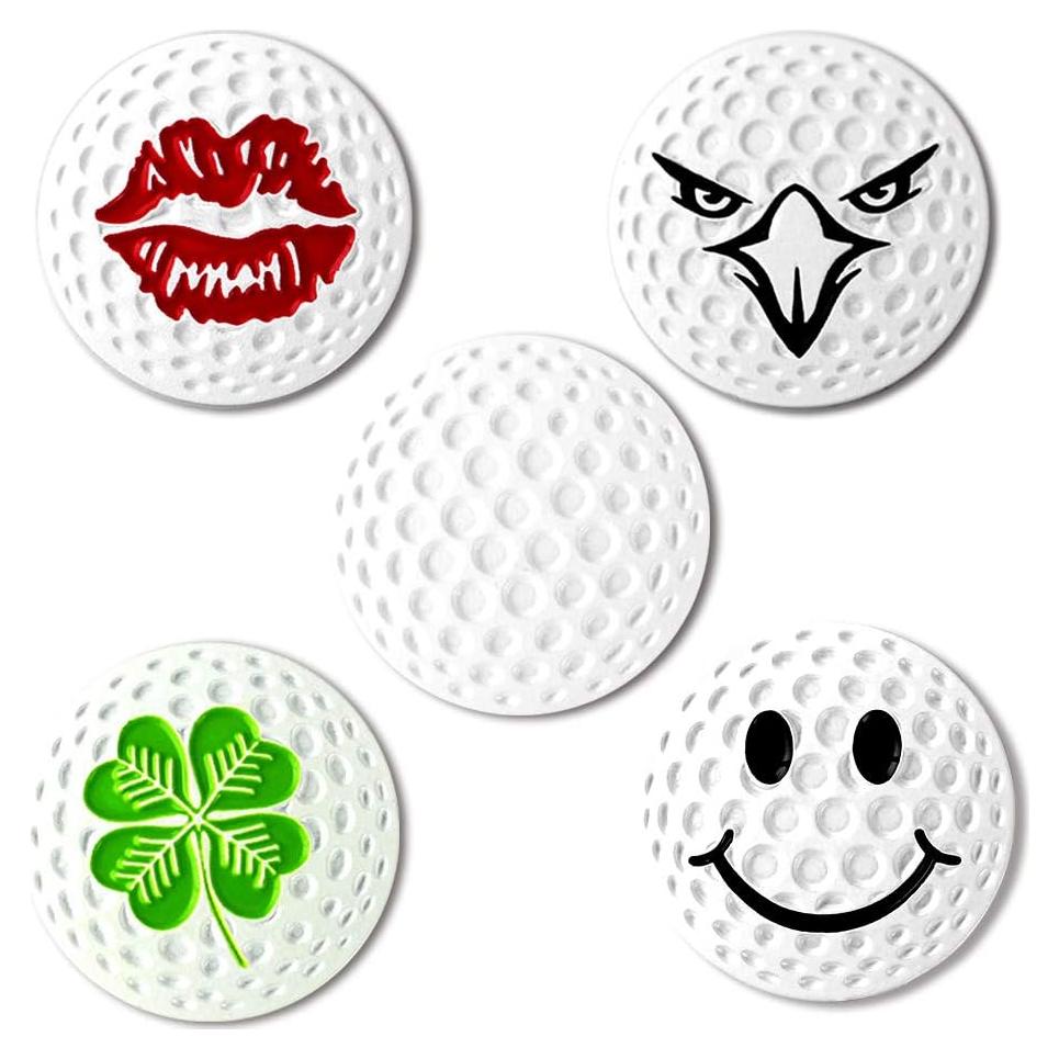 Marcadores de Pelota de Golf Myartte 5 Pcs 24.4mm Variados