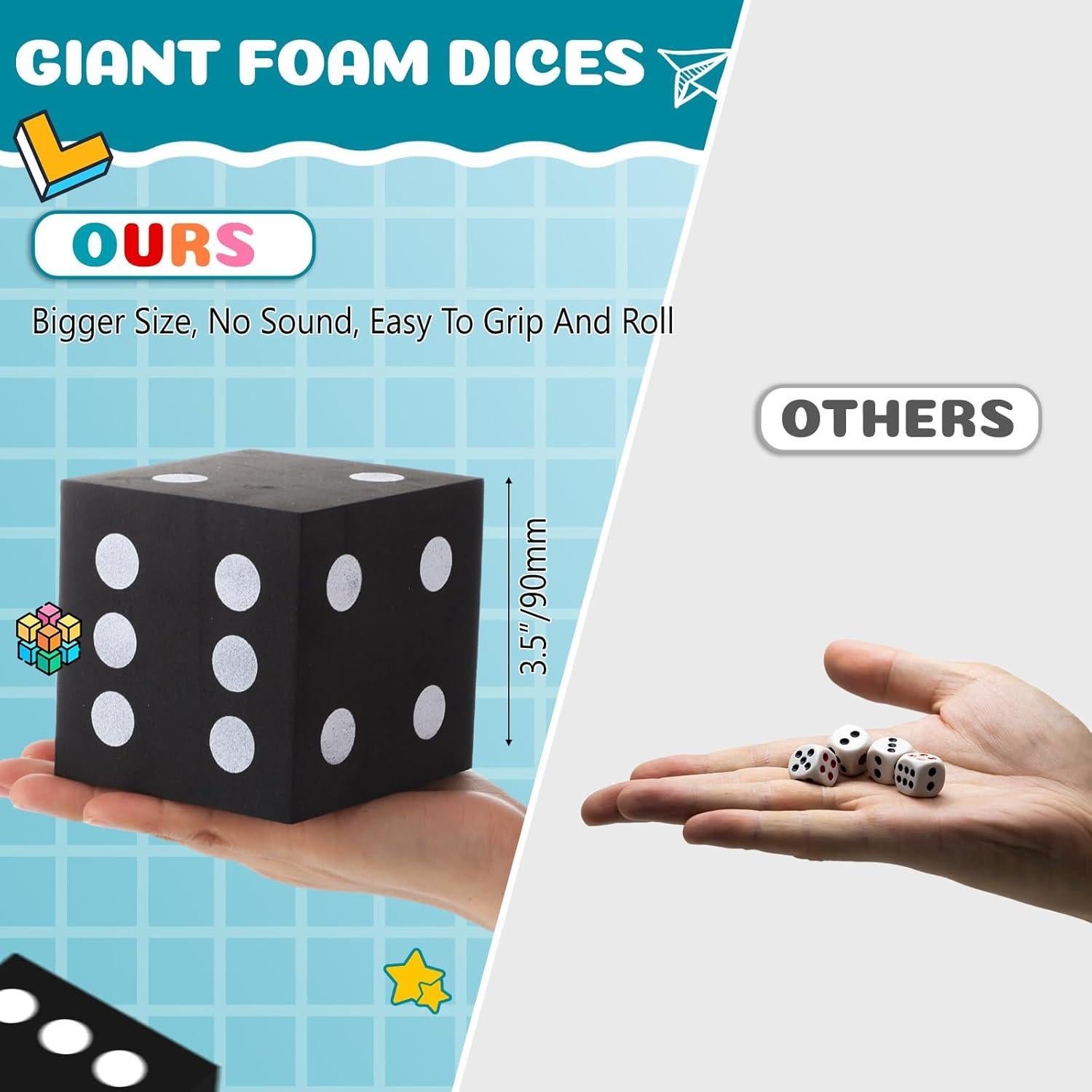 Dados Jumbo de Espuma Shappy 4 Piezas 8.89 cm Negro