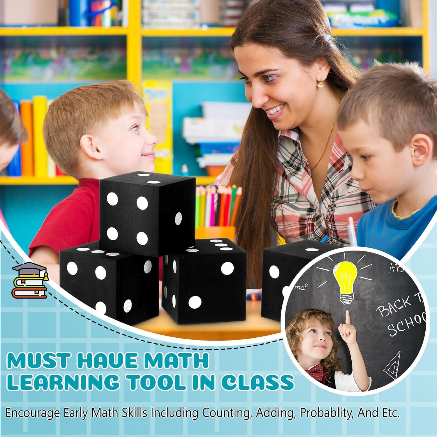 Dados Jumbo de Espuma Shappy 4 Piezas 8.89 cm Negro