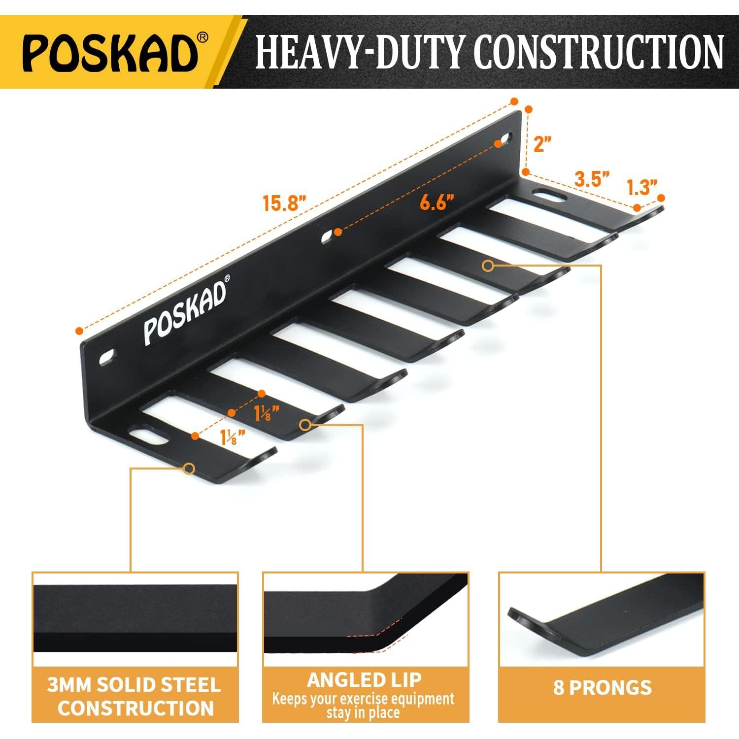 Estante de Almacenamiento Poskad para Gimnasio 8 Ganchos Acero