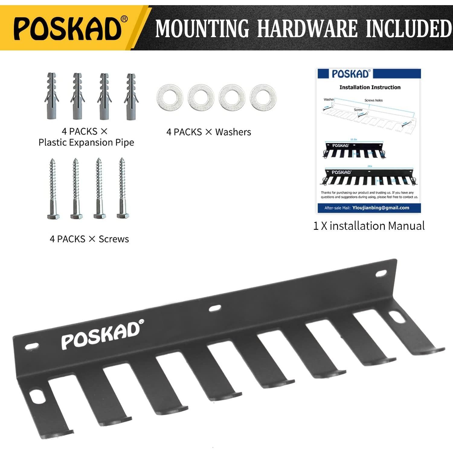 Estante de Almacenamiento Poskad para Gimnasio 8 Ganchos Acero