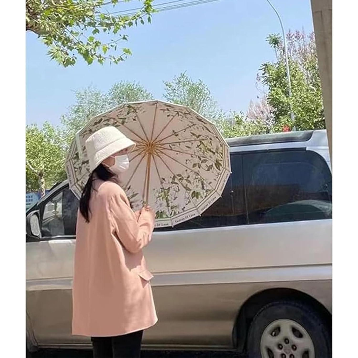 Sombrilla Plegable MENHLAGDI UV 50+ Impermeable Verde-Gardenia