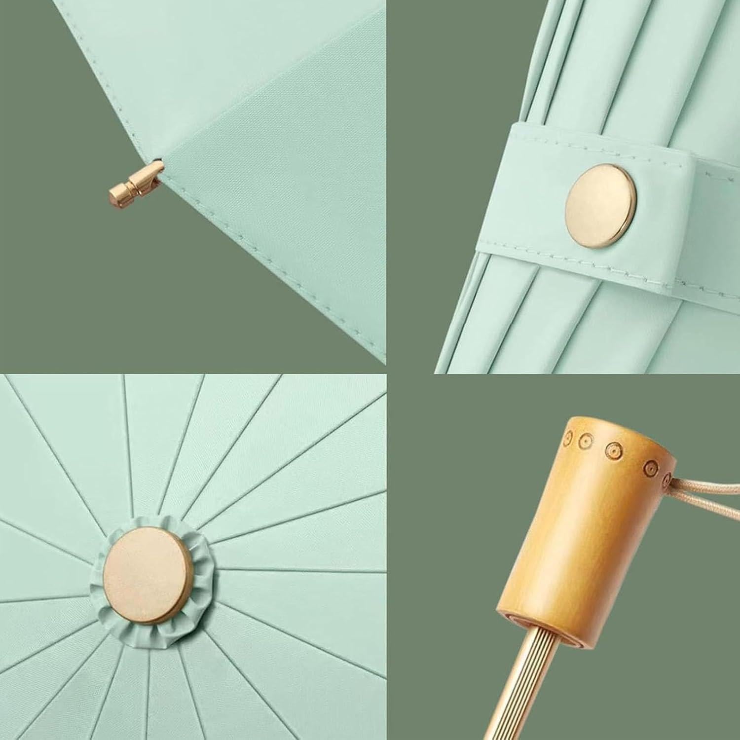 Sombrilla Plegable MENHLAGDI UV 50+ Impermeable Verde-Gardenia