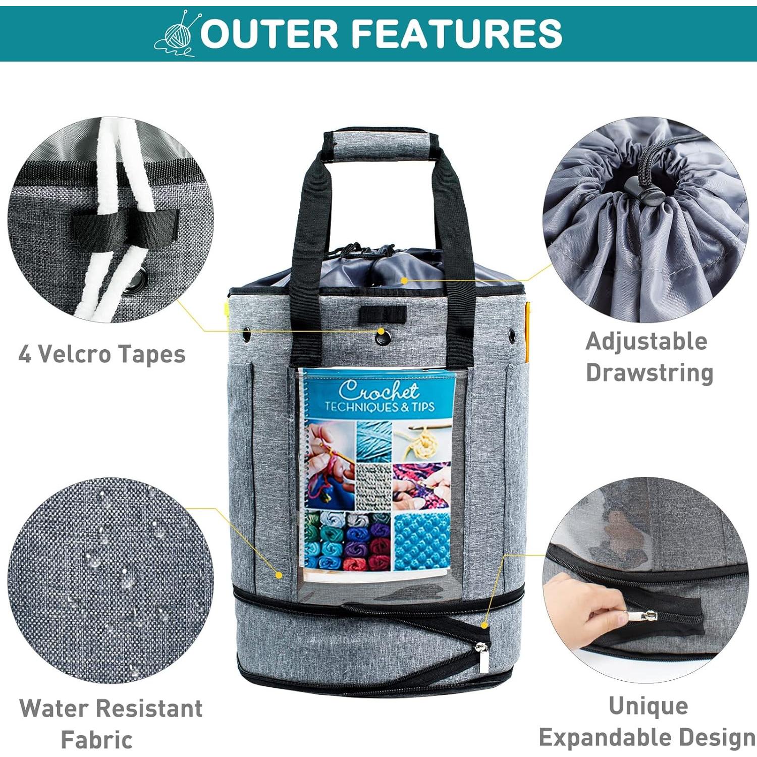 Organizador de Bolsa de Croché Expandible MYBAGZING - Gris