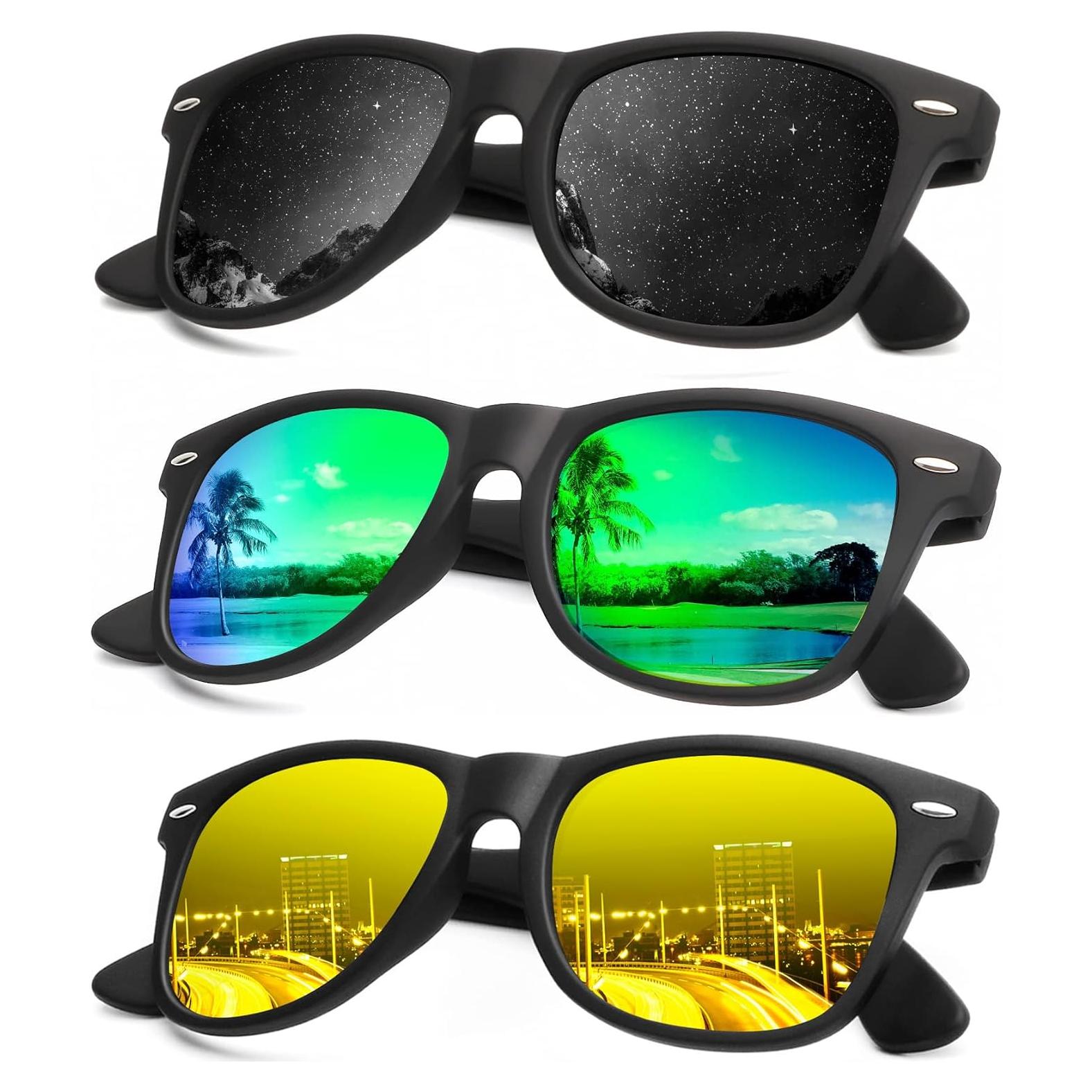 Gafas de Sol Polarizadas KALIYADI 3 Paquete UV Bloqueo