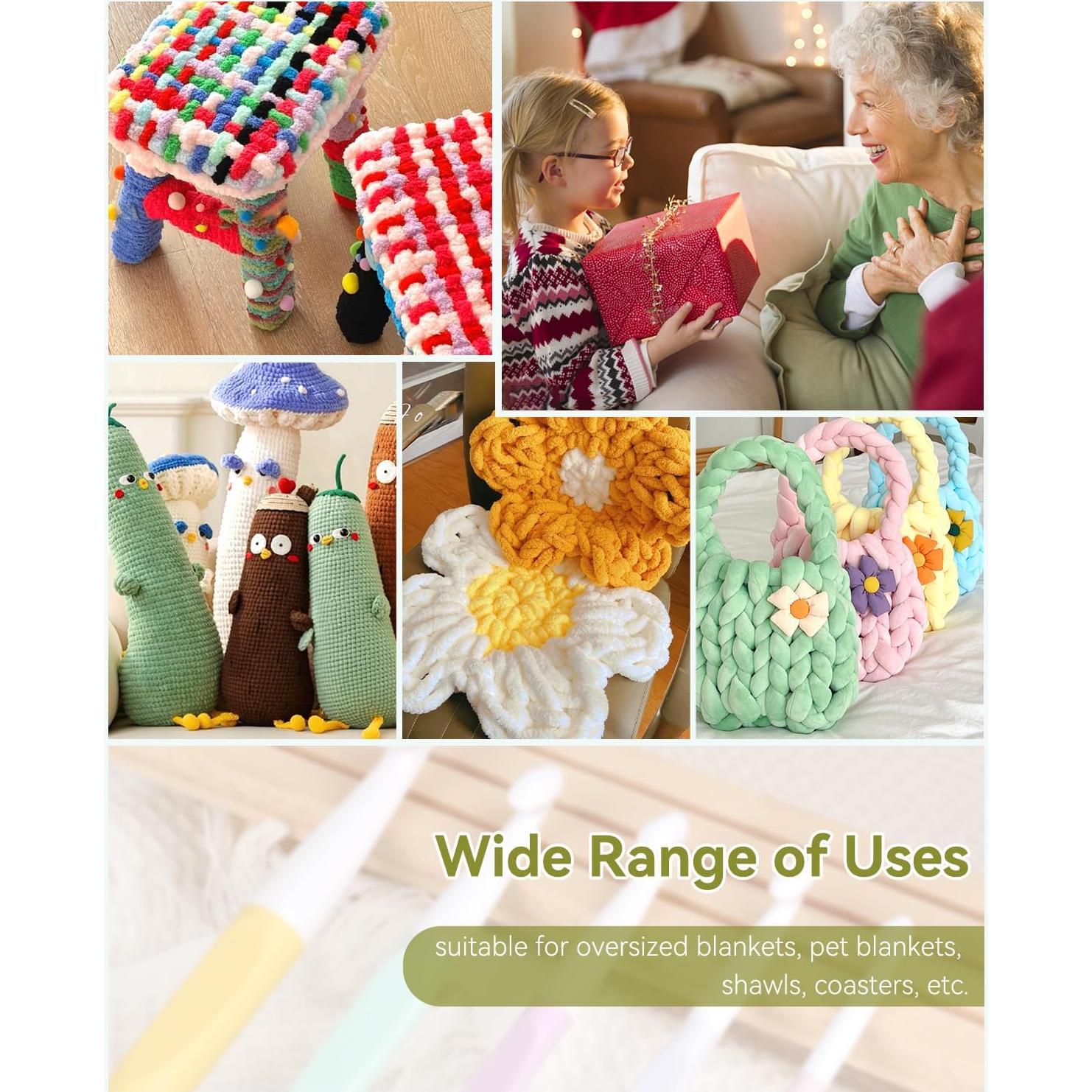 Gancho de Crochet Aeelike 8.0mm Ergonómico con Mango de Goma