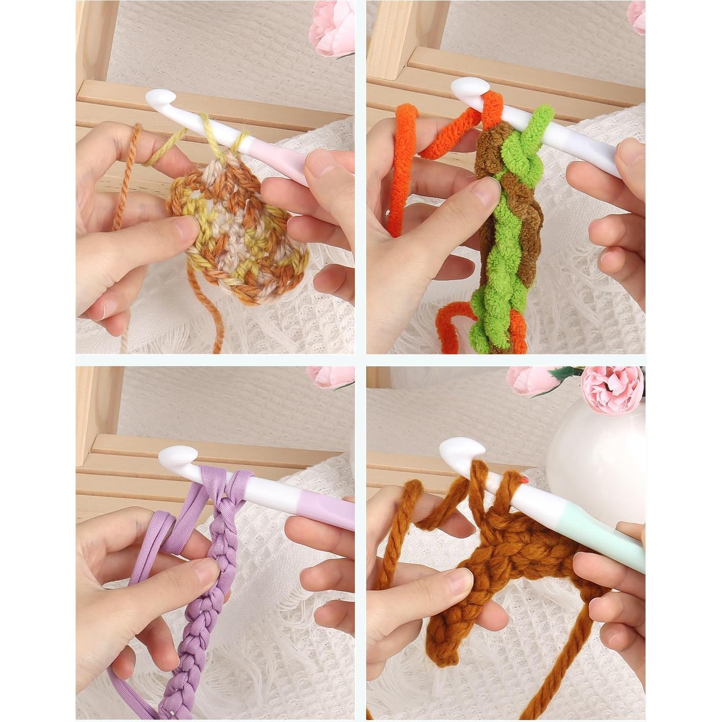 Gancho de Crochet Aeelike 8.0mm Ergonómico con Mango de Goma