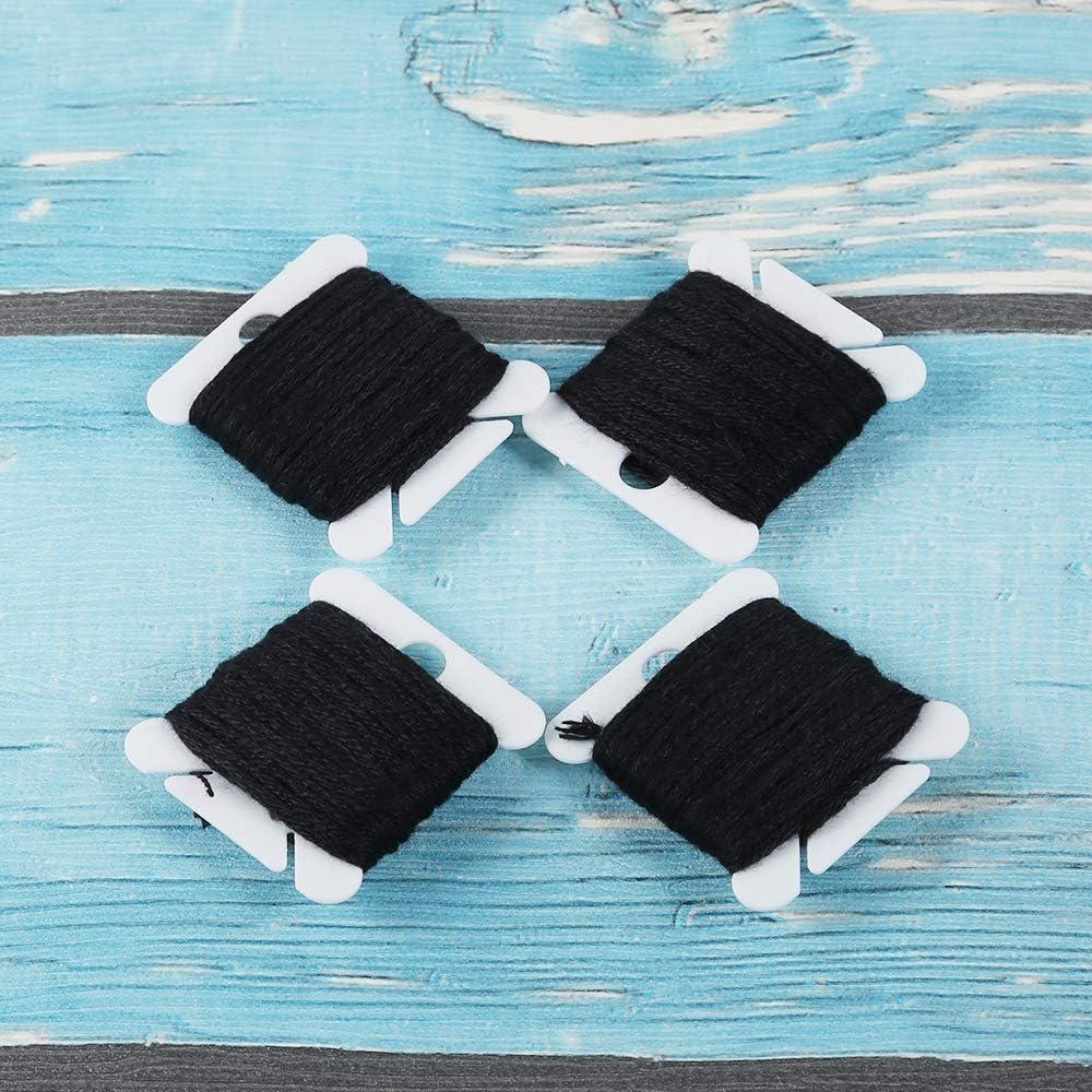 Hilo de Bordado Negro Pllieay 24 Madejas 8m para Pulseras