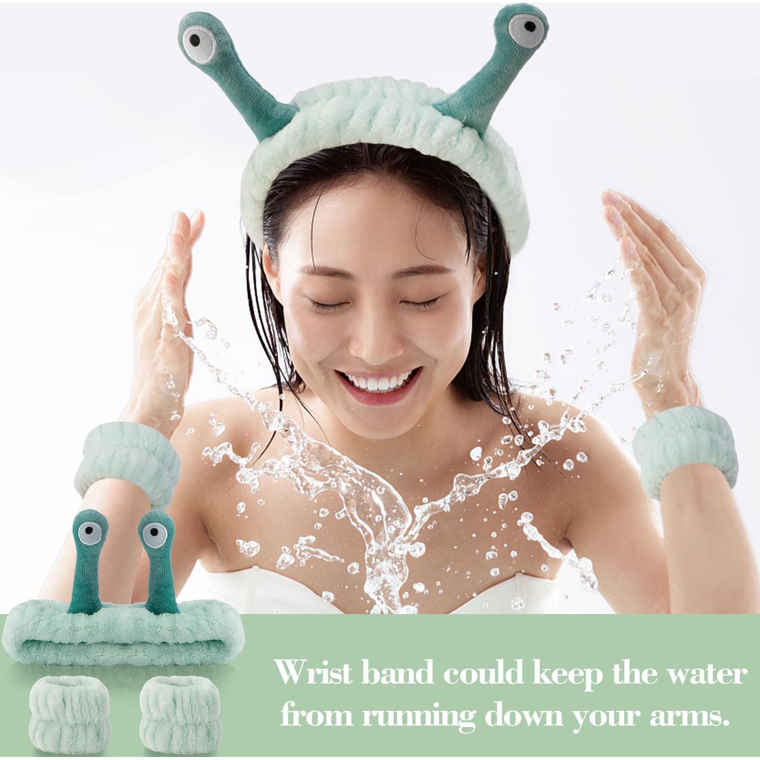 Juego de diadema y pulsera de microfibra SuPoo - Verde