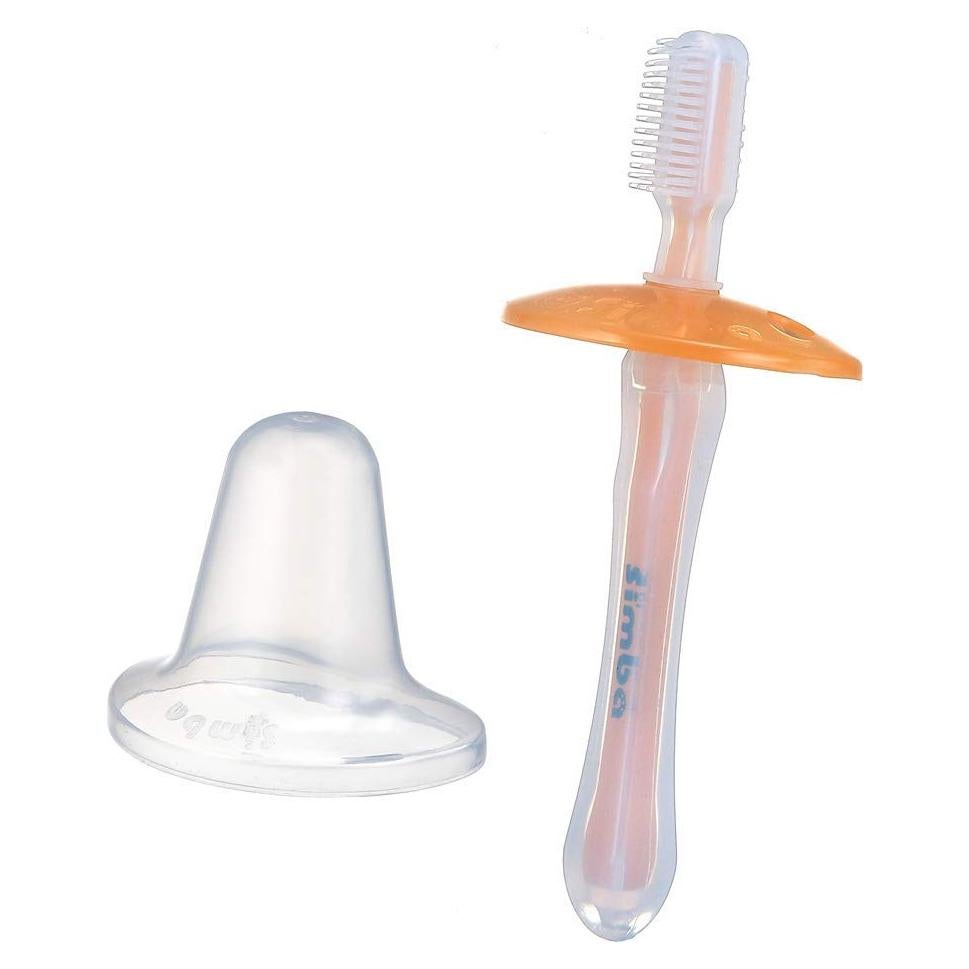 Cepillo de Dientes de Silicona Suave Simba para Bebés - Naranja