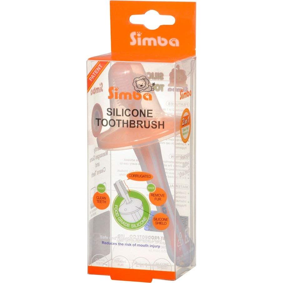 Cepillo de Dientes de Silicona Suave Simba para Bebés - Naranja