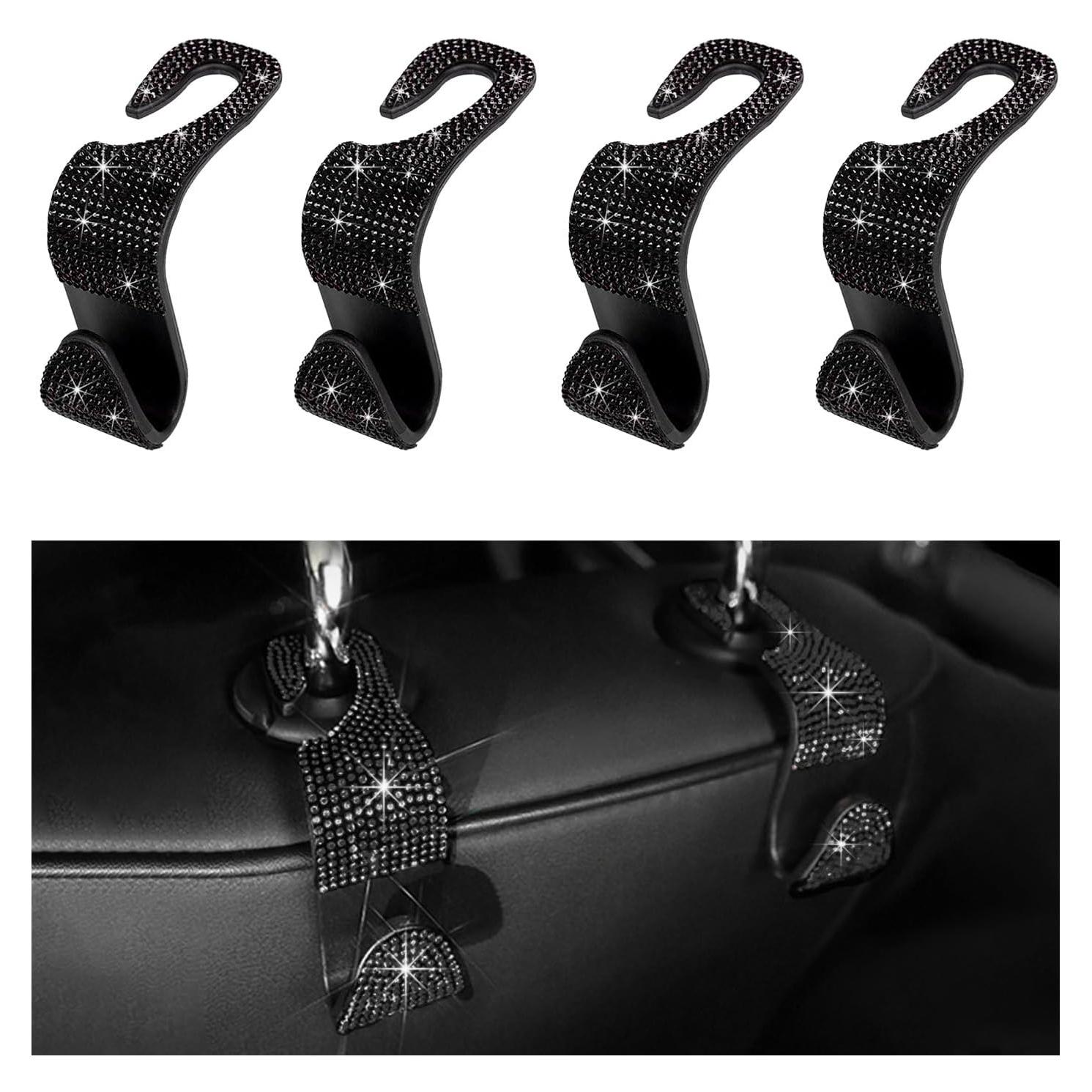 Ganchos de Reposacabezas de Coche Brillantes Gasedin 4 PCS Negro