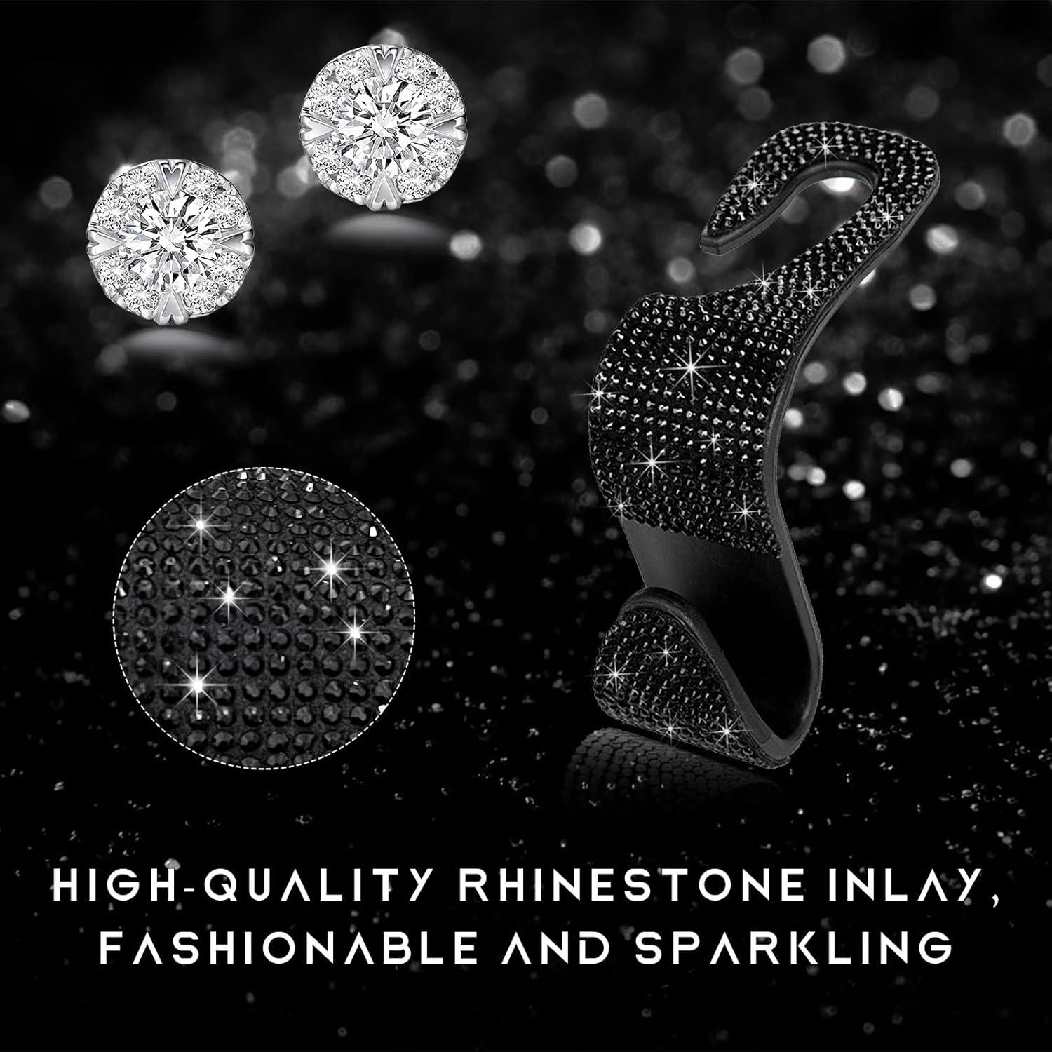 Ganchos de Reposacabezas de Coche Brillantes Gasedin 4 PCS Negro