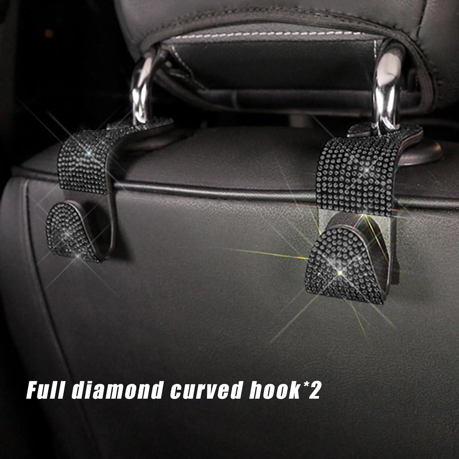 Ganchos de Reposacabezas de Coche Brillantes Gasedin 4 PCS Negro