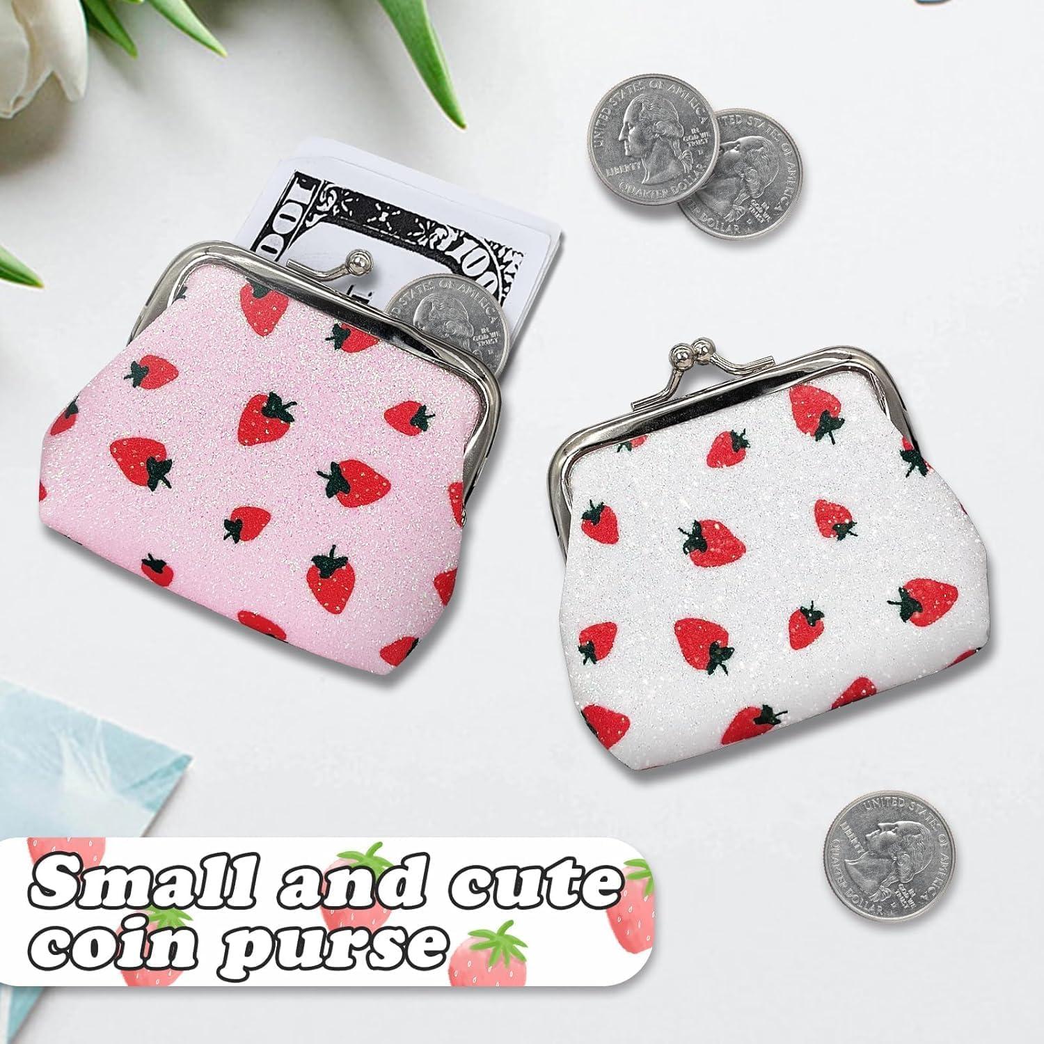 2 Monederos Mini Brillantes con Cierre de Beso para Mujeres