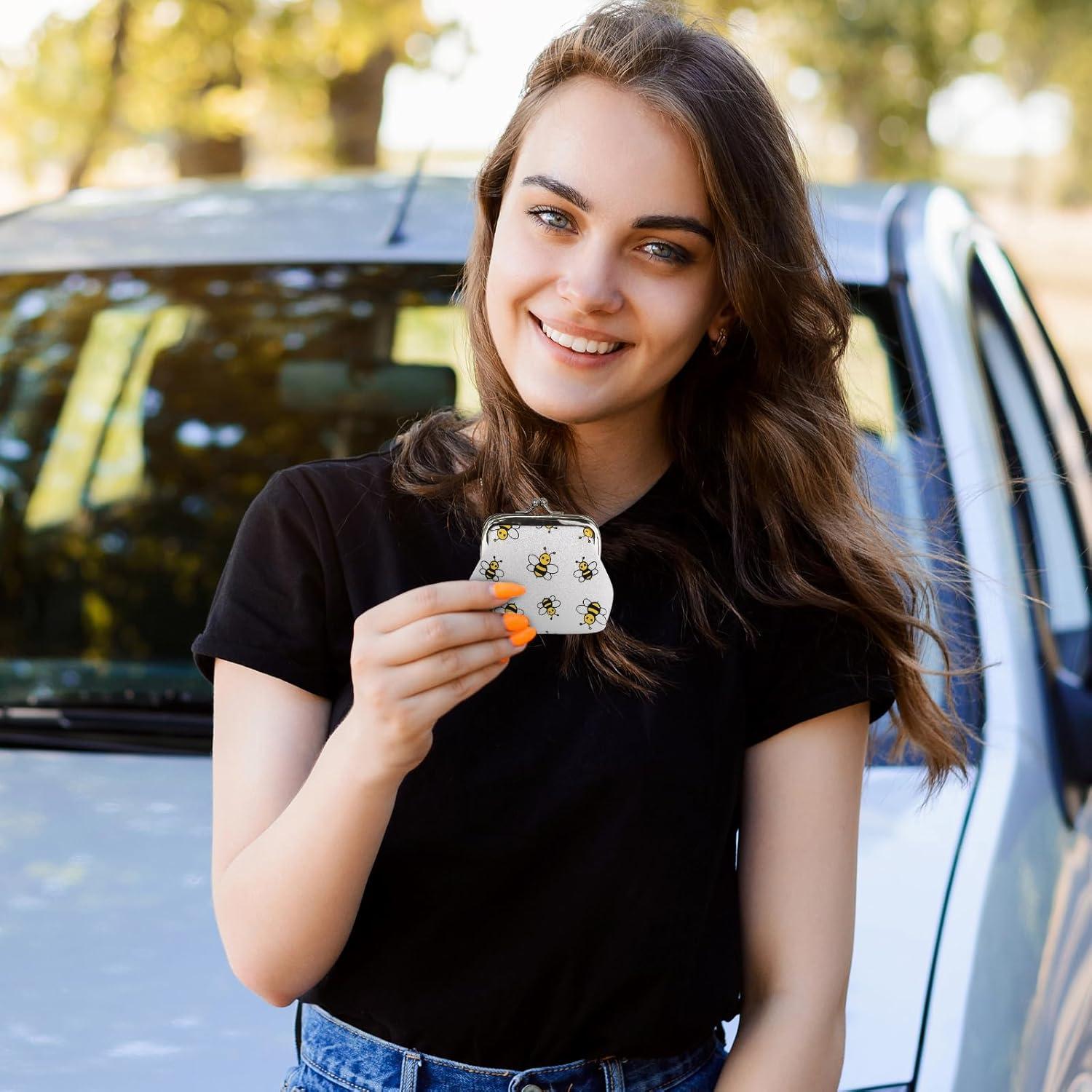 2 Monederos Mini Brillantes con Cierre de Beso para Mujeres