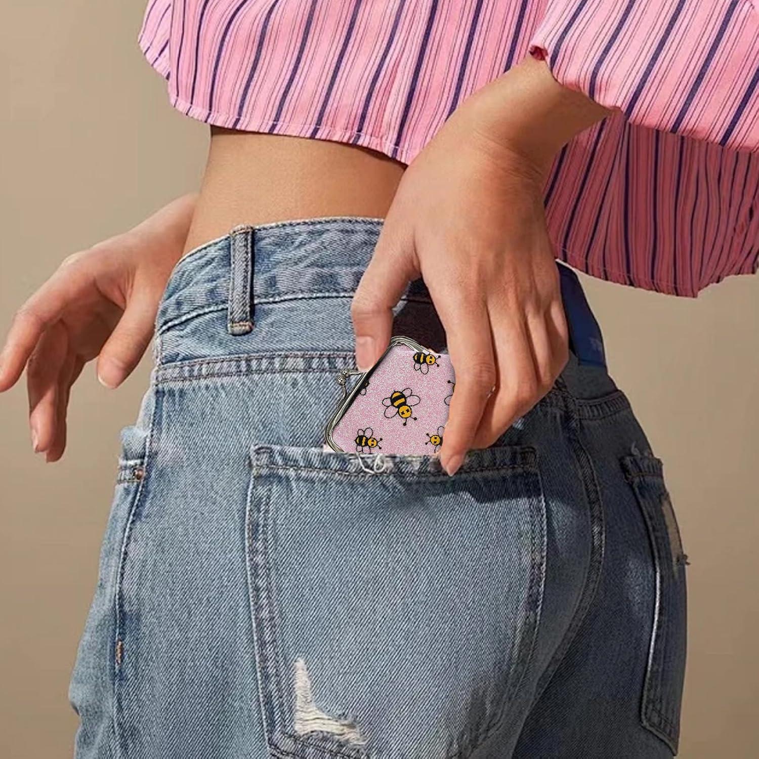 2 Monederos Mini Brillantes con Cierre de Beso para Mujeres