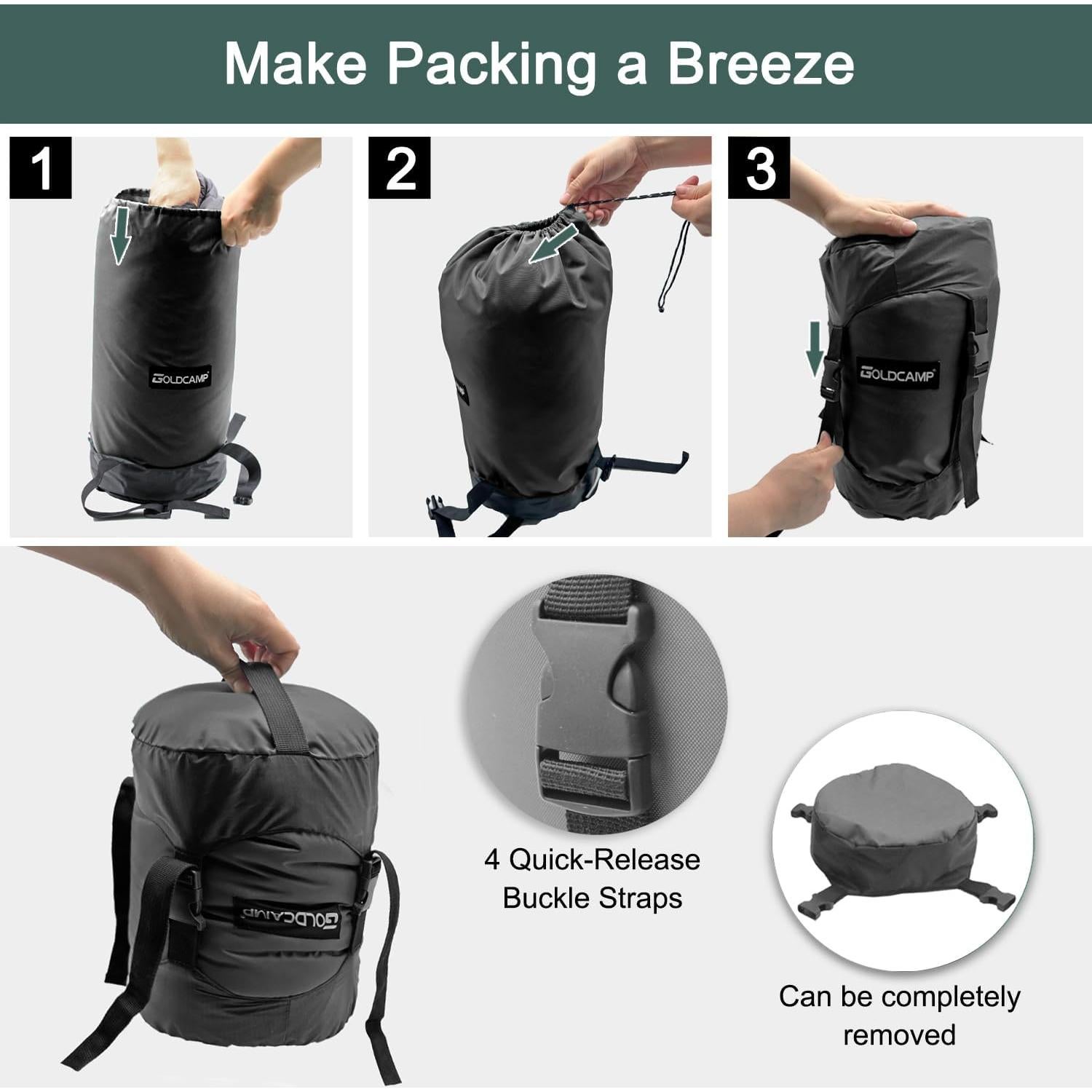 Sacos de Almacenamiento GOLDCAMP XXL Negro para Camping